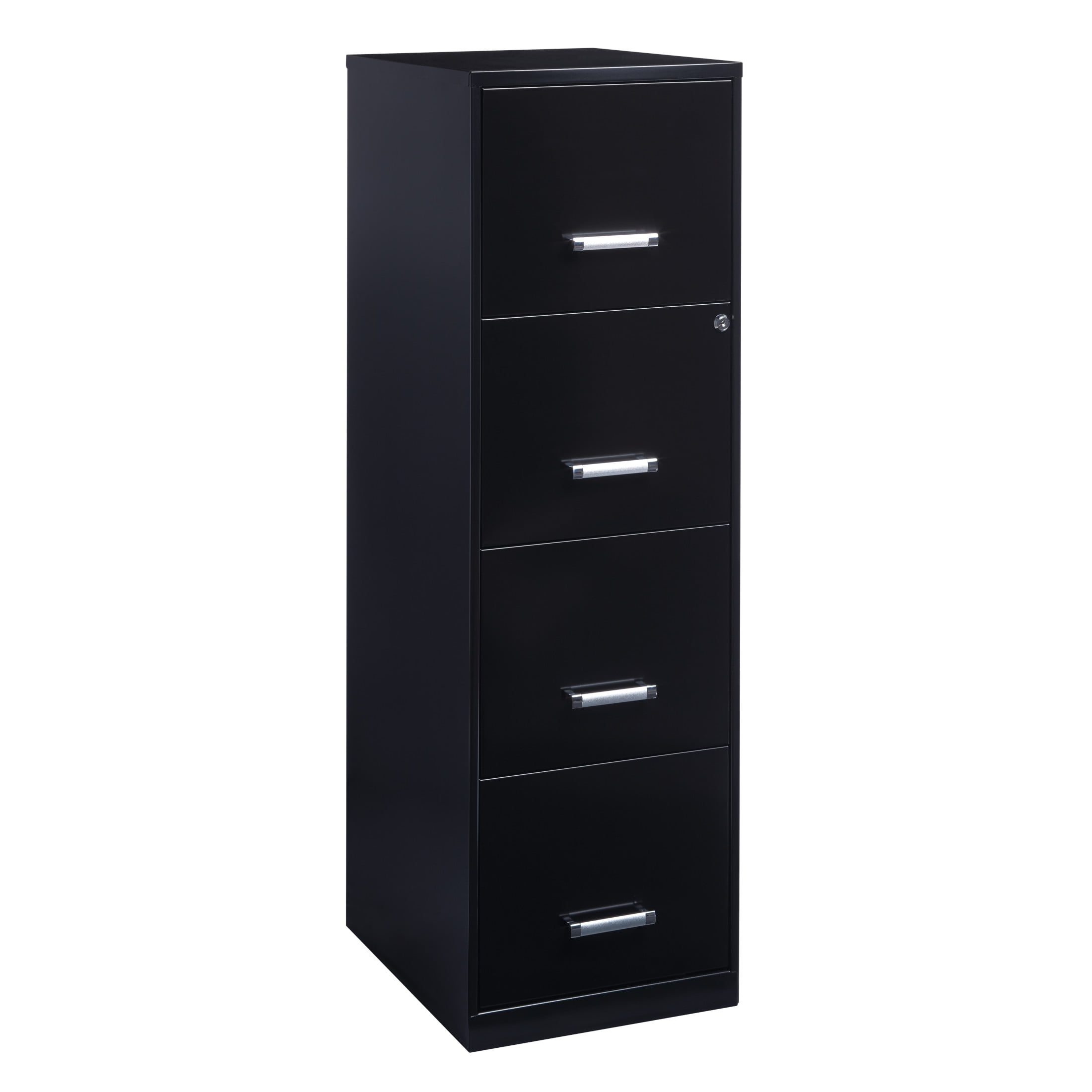 Space Solutions 18" Deep 4 Drawer Smart Letter Width Vertical File Cabinet, Black