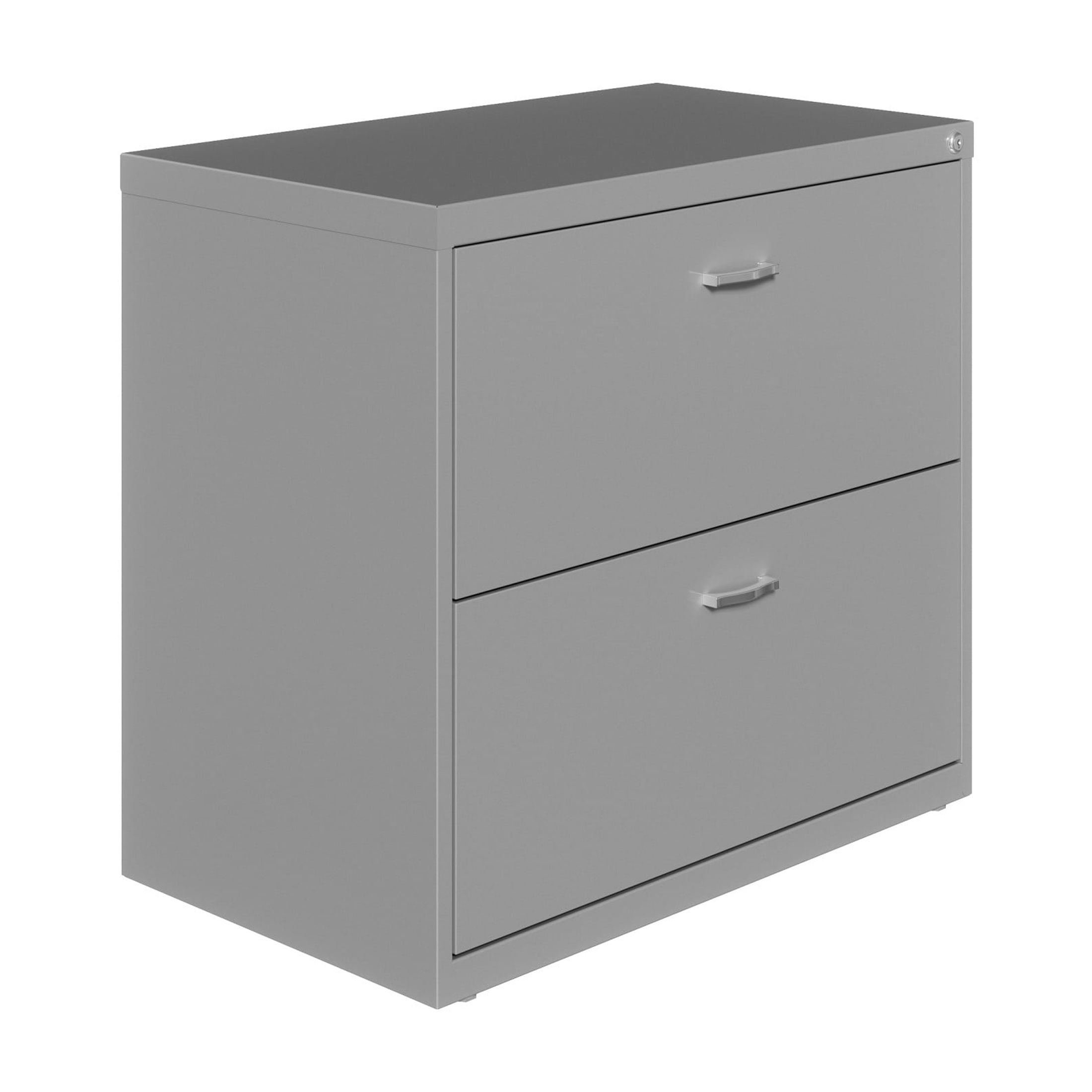 Space Solutions 30 inch Wide 2 Drawer Lateral File Cabinet for Home or Office, Silver
