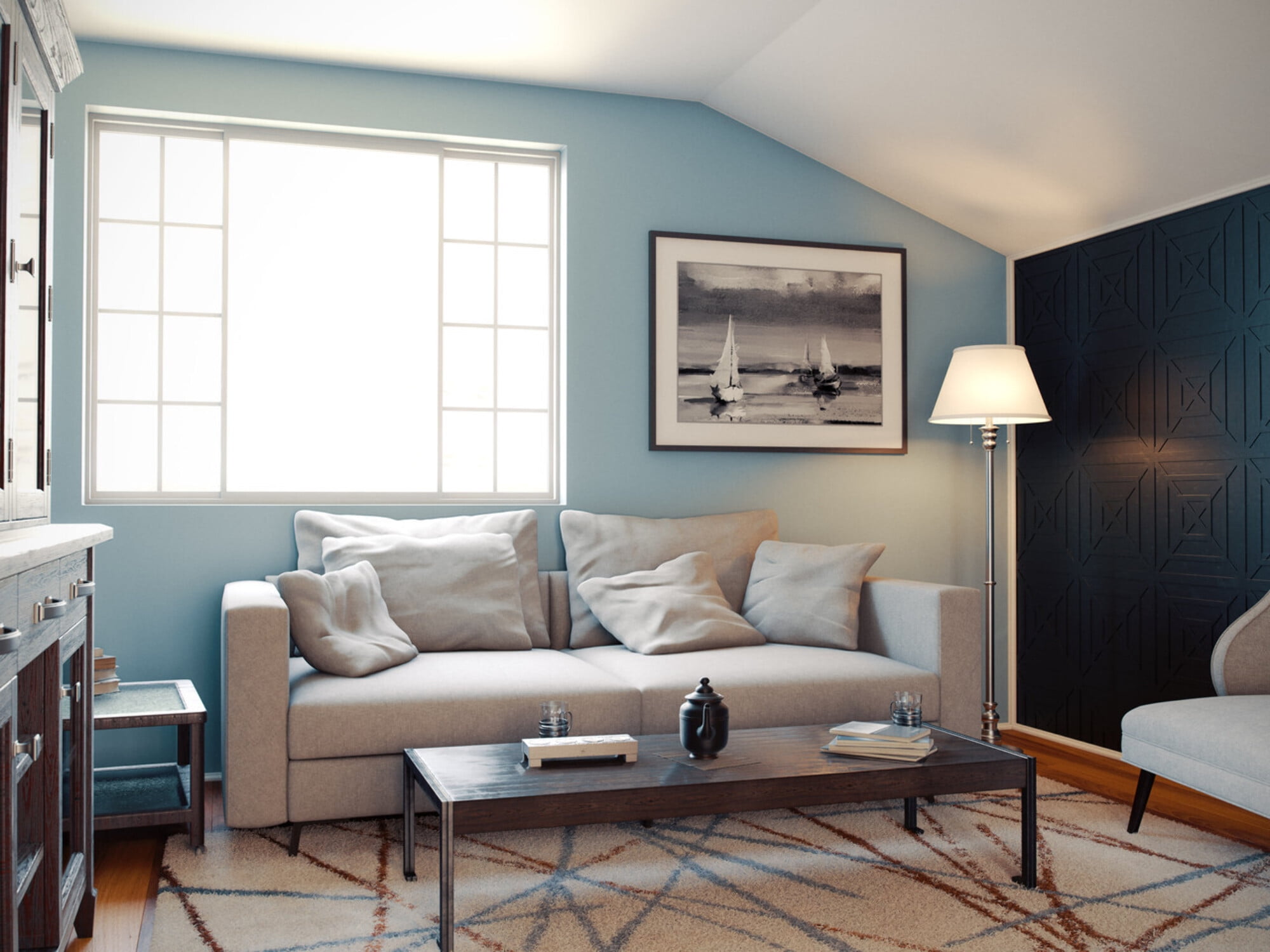 Kenroy Home Spyglass 59.5'' Floor Lamp with Off-White Fabric Empire Shade Traditional Floor Light Fixture for Living Room, Bedroom, or Office, Brushed Steel