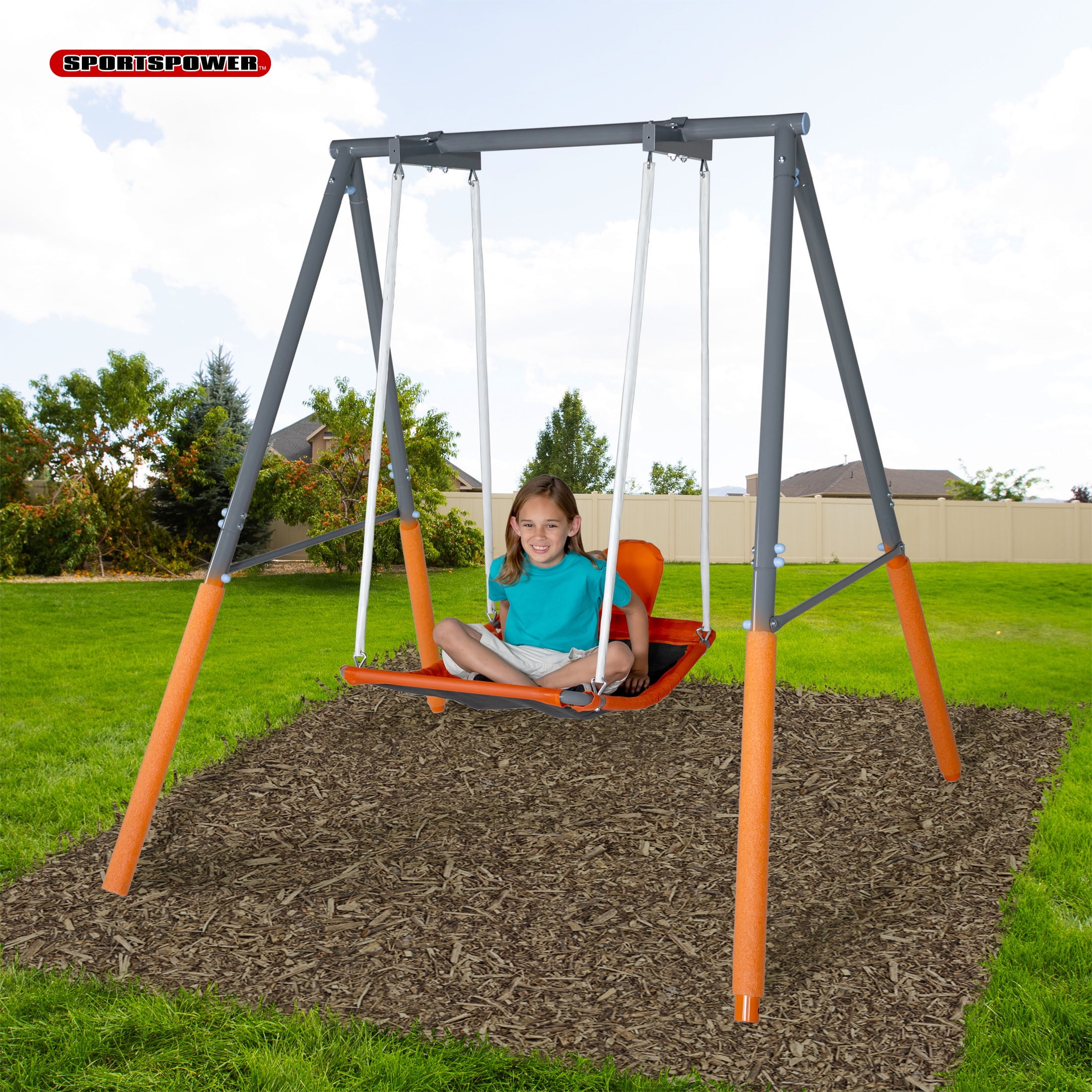 Sportspower Deluxe Skyflyer Swing with Metal Frame and Headrest