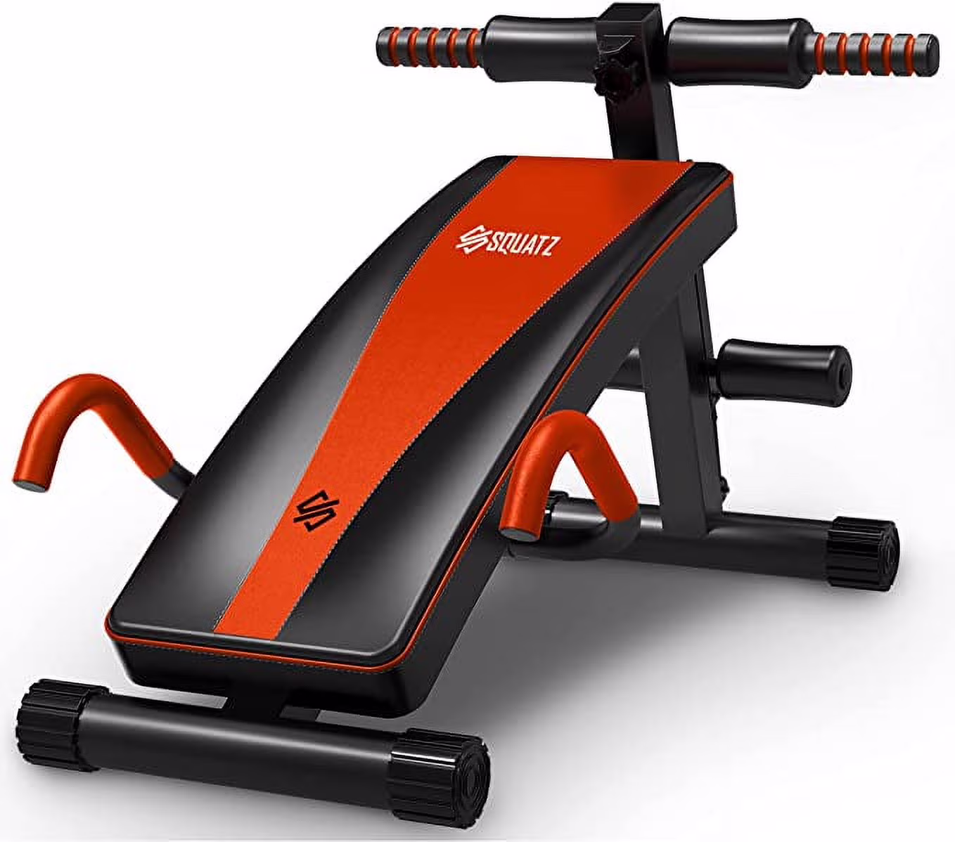 Squatz adjustable Sit-up Bench - Supine Board With Handrail for Abdominal Training, Five Adjustment Levels