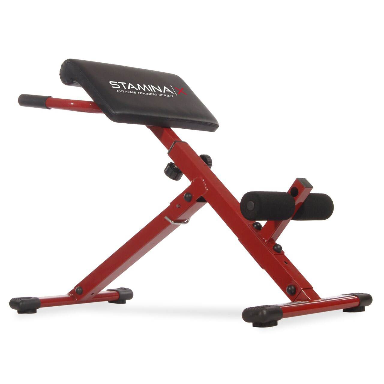 Stamina X Hyper Extension Exercise Bench, Red and Black