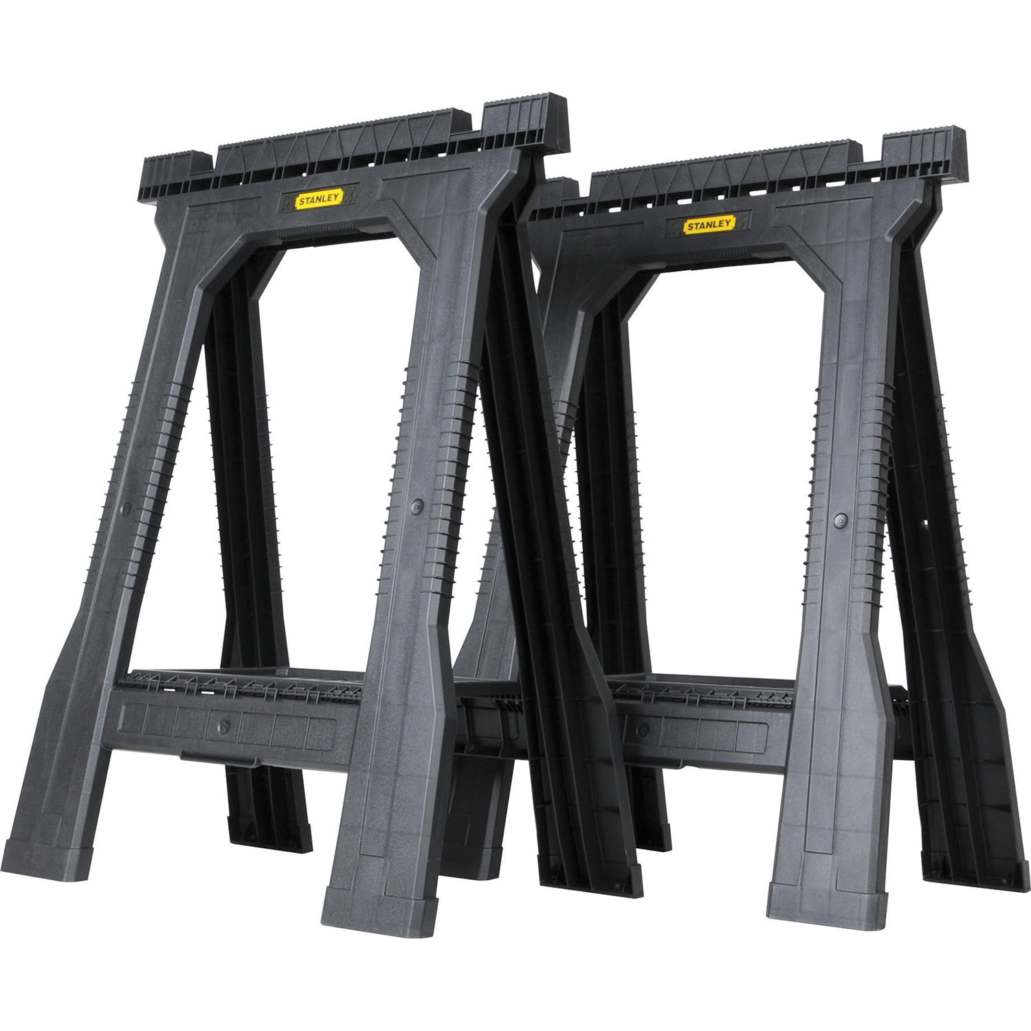 Stanley 32" H x 22-1/2" W x 5" D Folding Sawhorse 800 lb. Black 1 pair