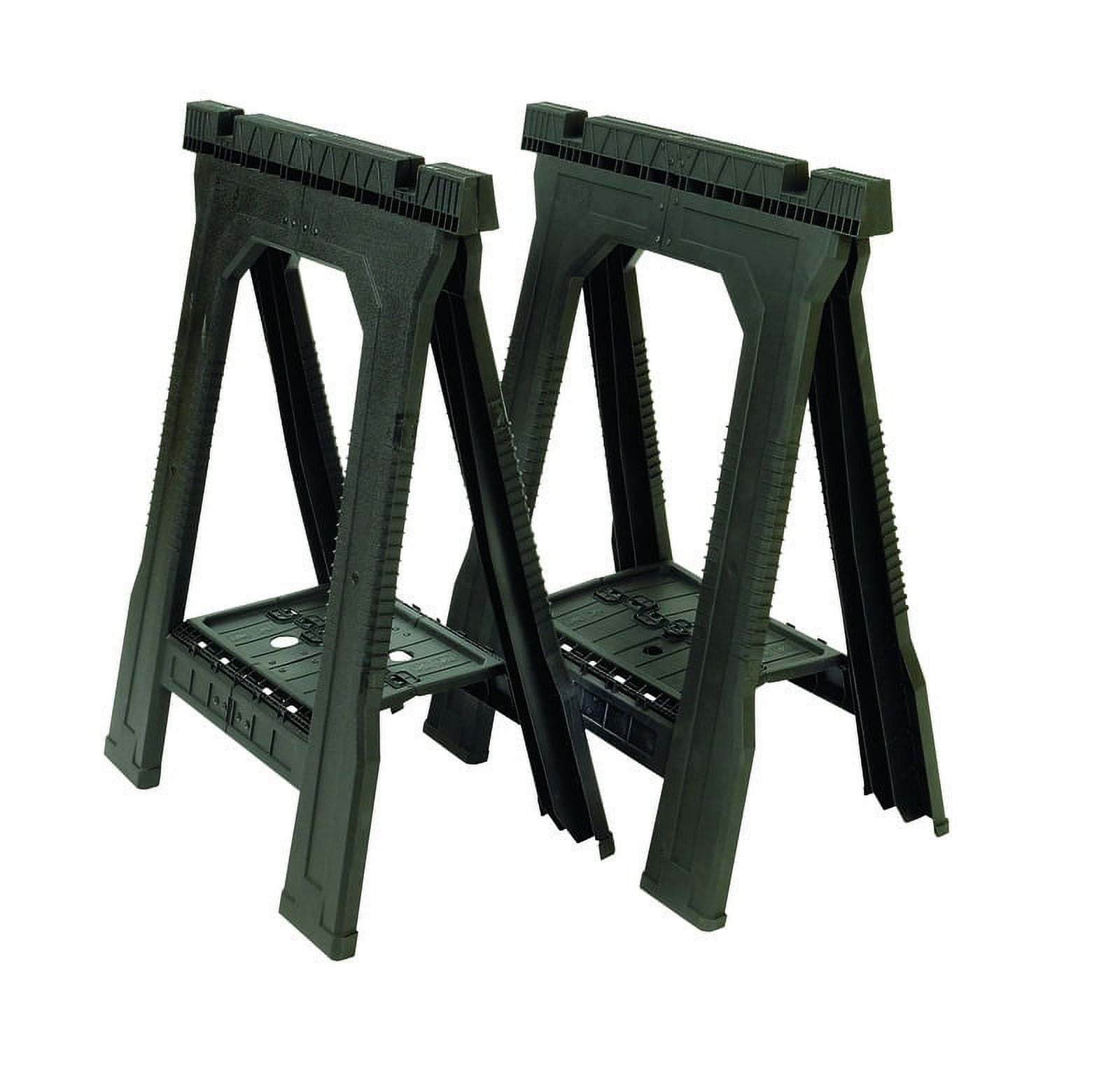 Stanley 32" H x 22-1/2" W x 5" D Folding Sawhorse 800 lb. Black 1 pair