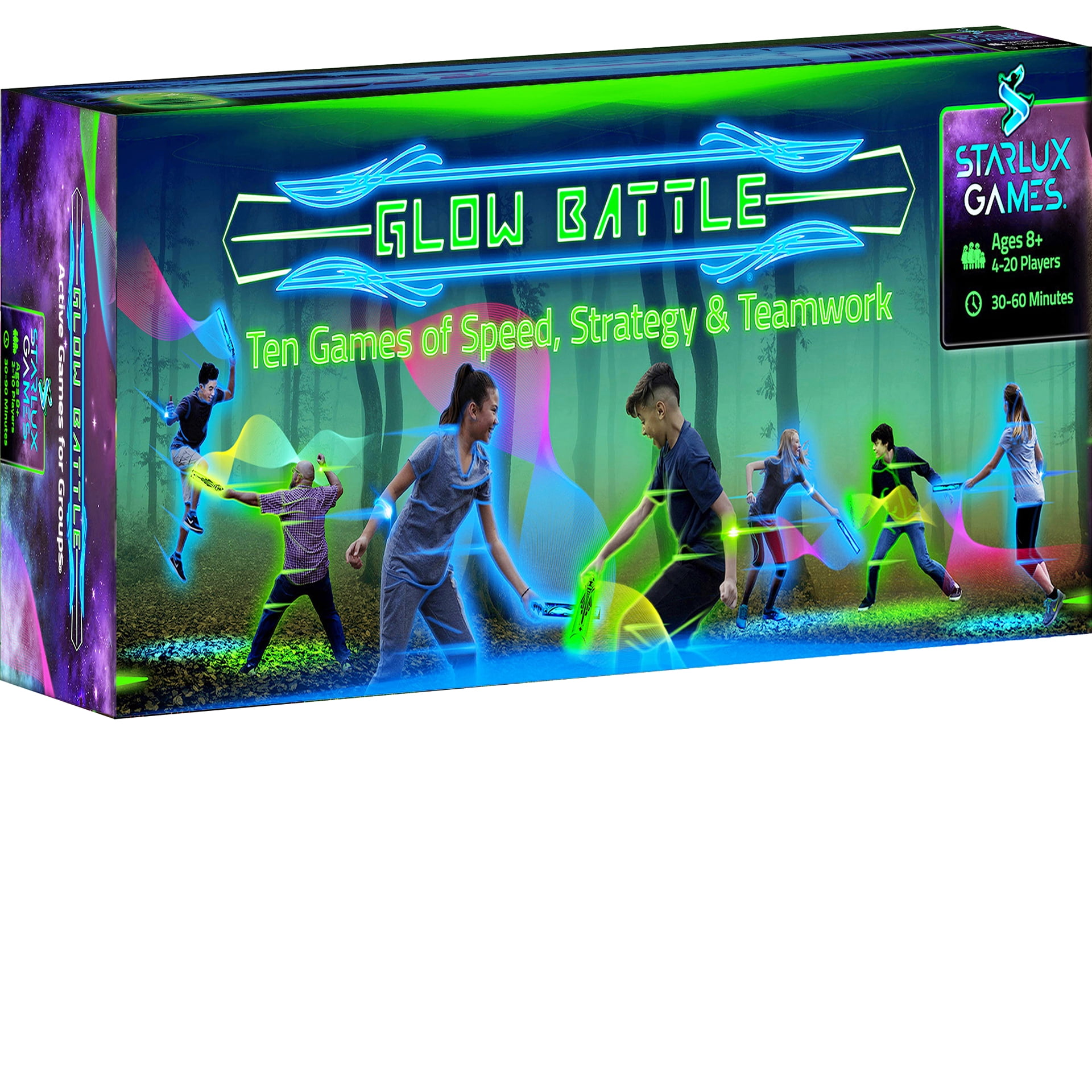 Starlux Games Glow Battle Family Pack: Glow in the Dark Game for 2-8 Players, Ages 8+