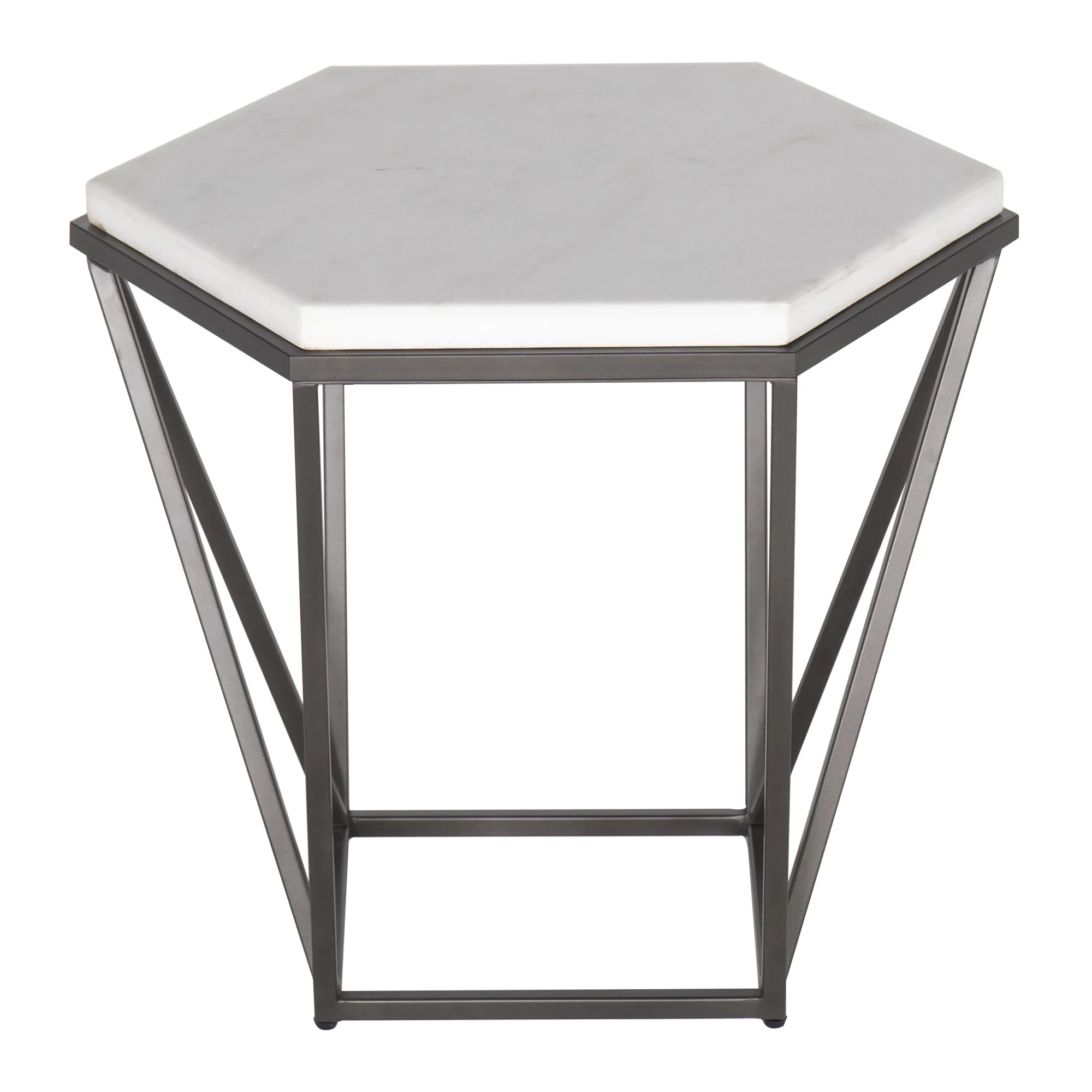 Steve Silver Corvus Genuine White Marble Top End Table