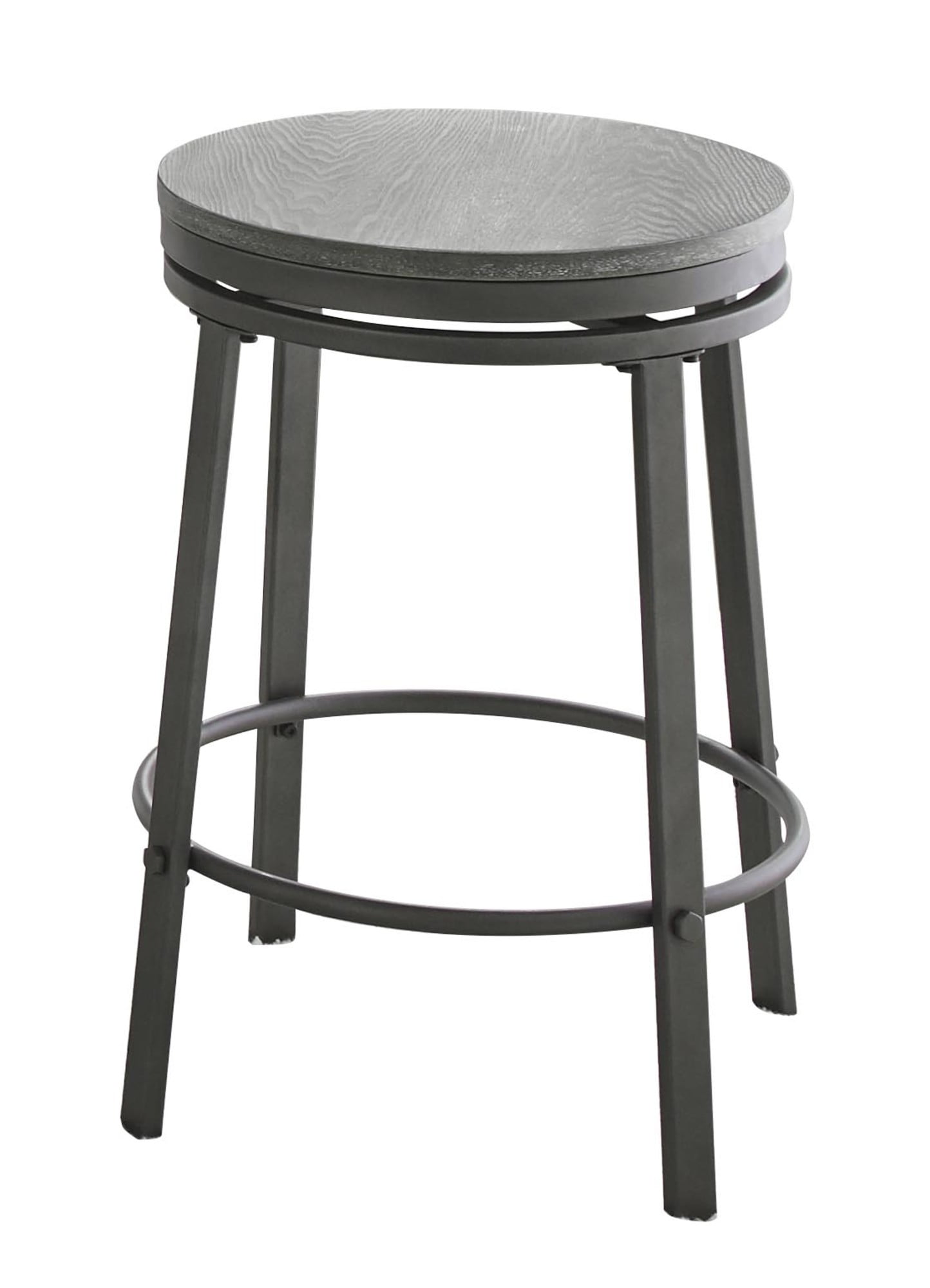 Steve Silver Portland 24" Metal Swivel Counter Stool in Gray