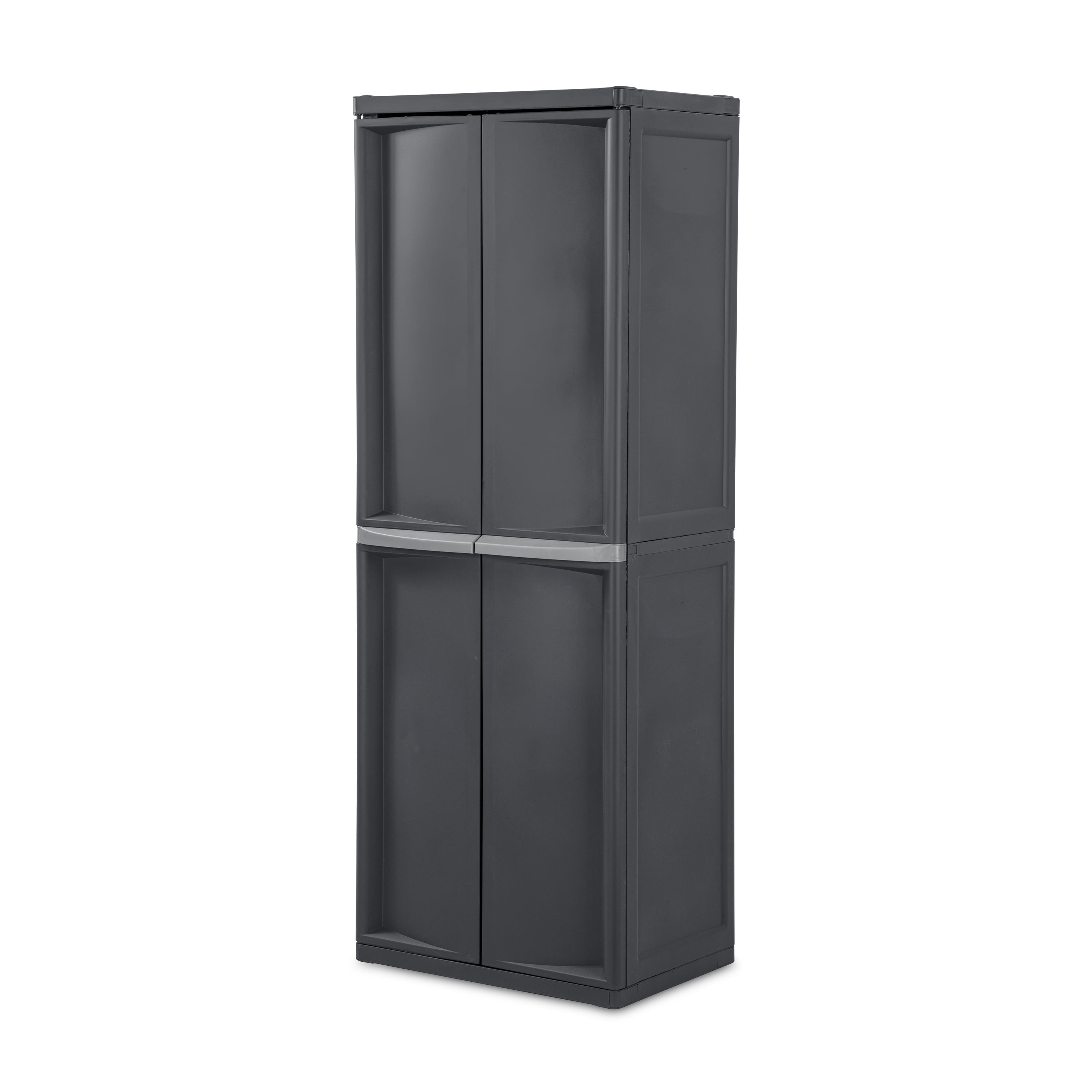 Sterilite 4 Shelf Cabinet Plastic, Flat Gray