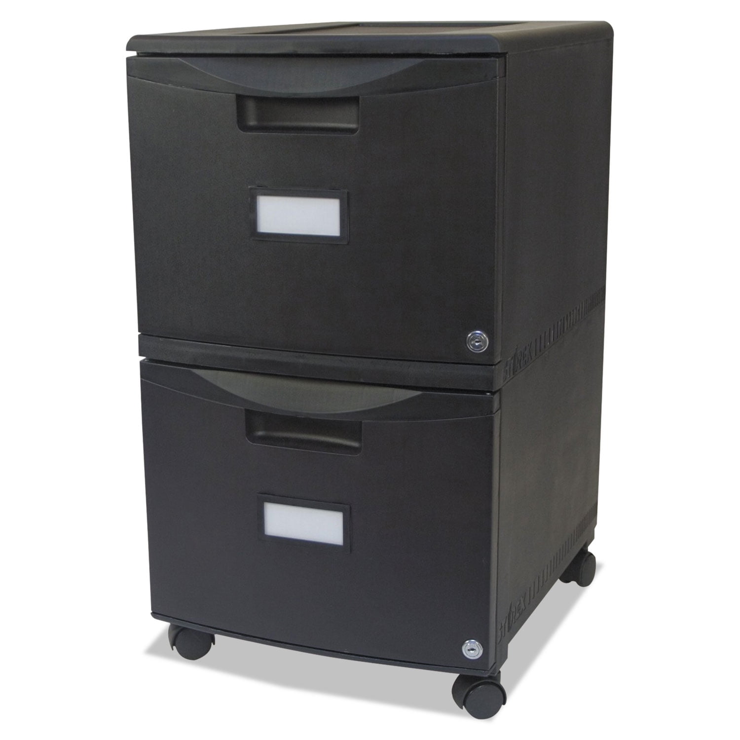 Storex 2-Drawer Locking Mobile Filing Cabinet Letter