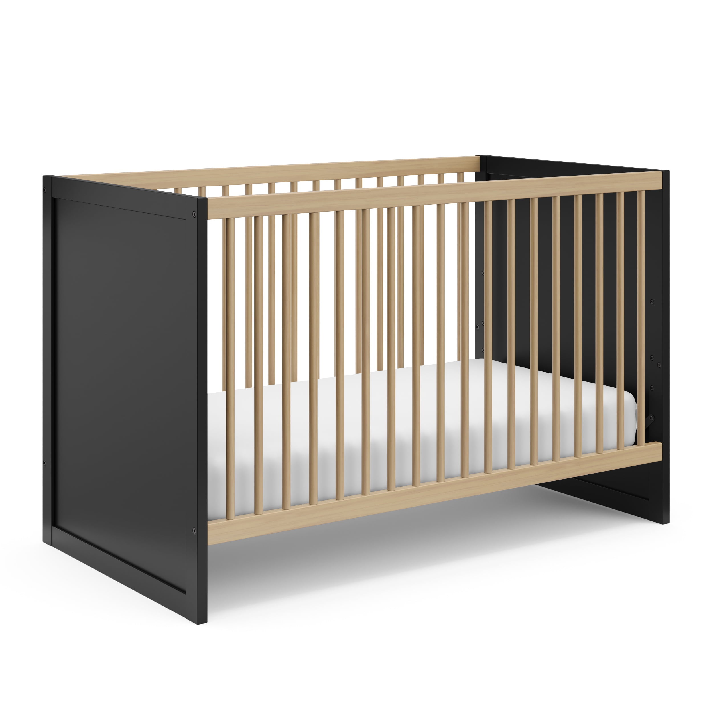 Storkcraft Calabasas 3-in-1 Convertible Baby Crib, Black with Driftwood