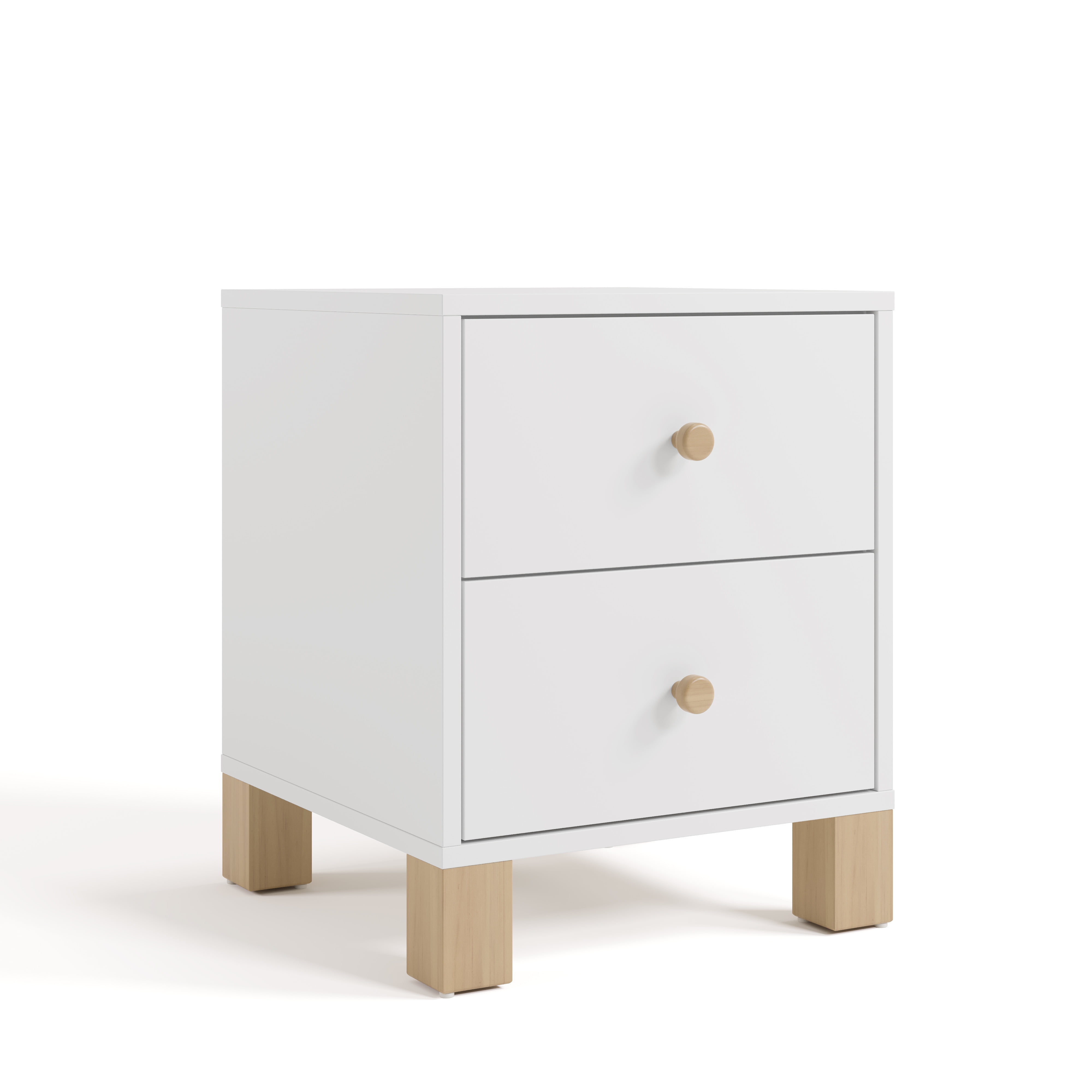 Storkcraft California Childrens Nightstand, White with Driftwood