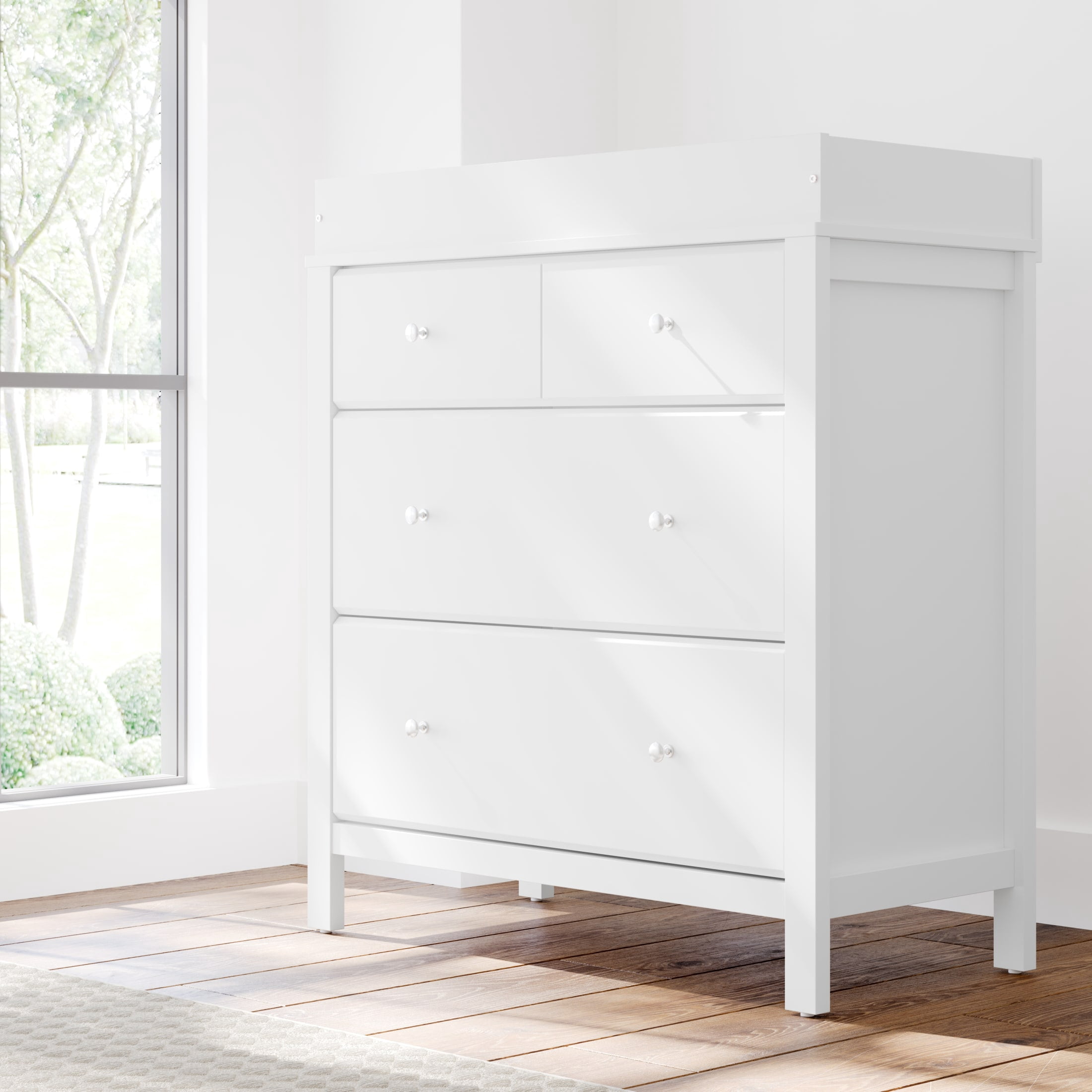 Storkcraft Horizon 3 Drawer Chest with Infant Changing Topper, White