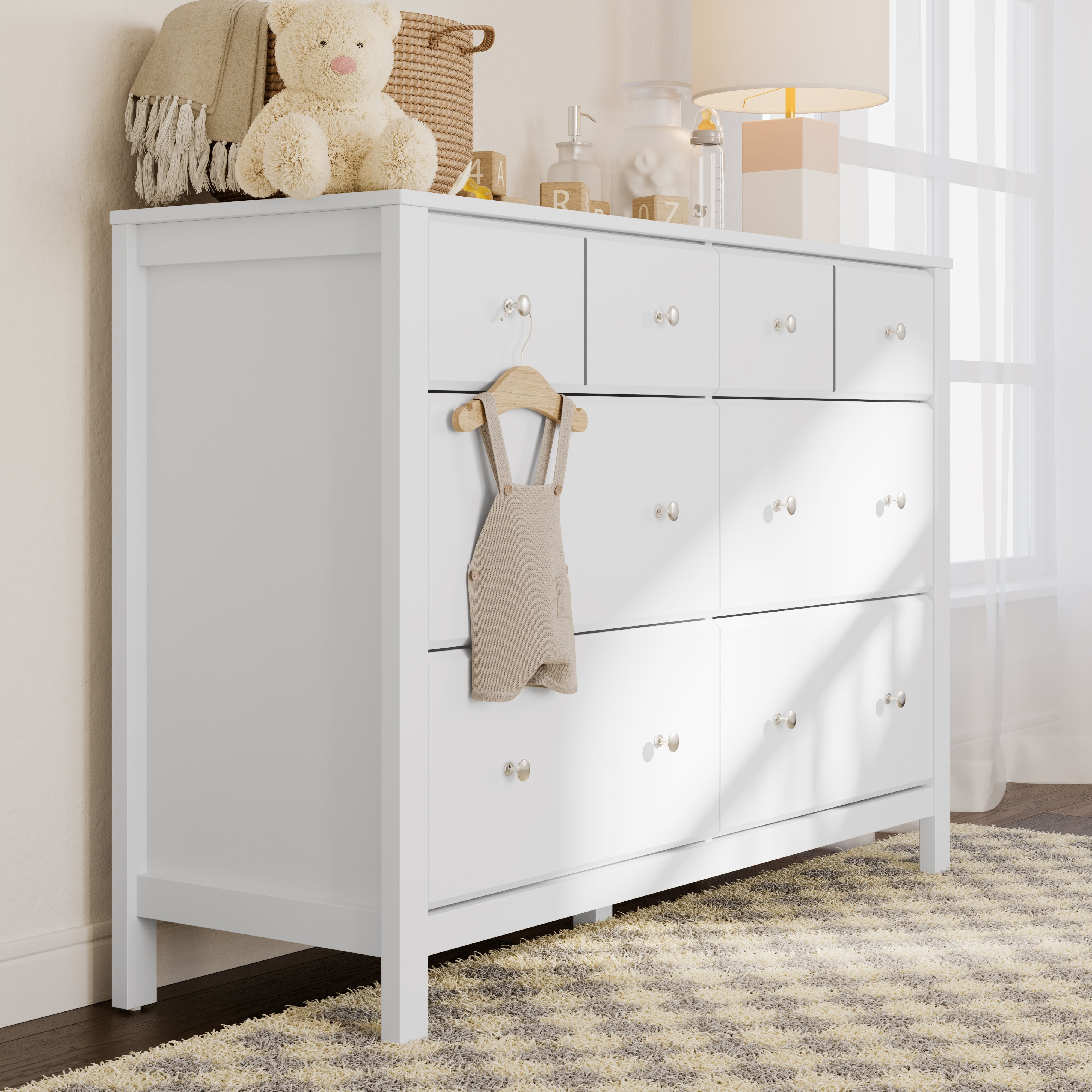 Storkcraft Horizon 6 Drawer Nursery Double Dresser, White