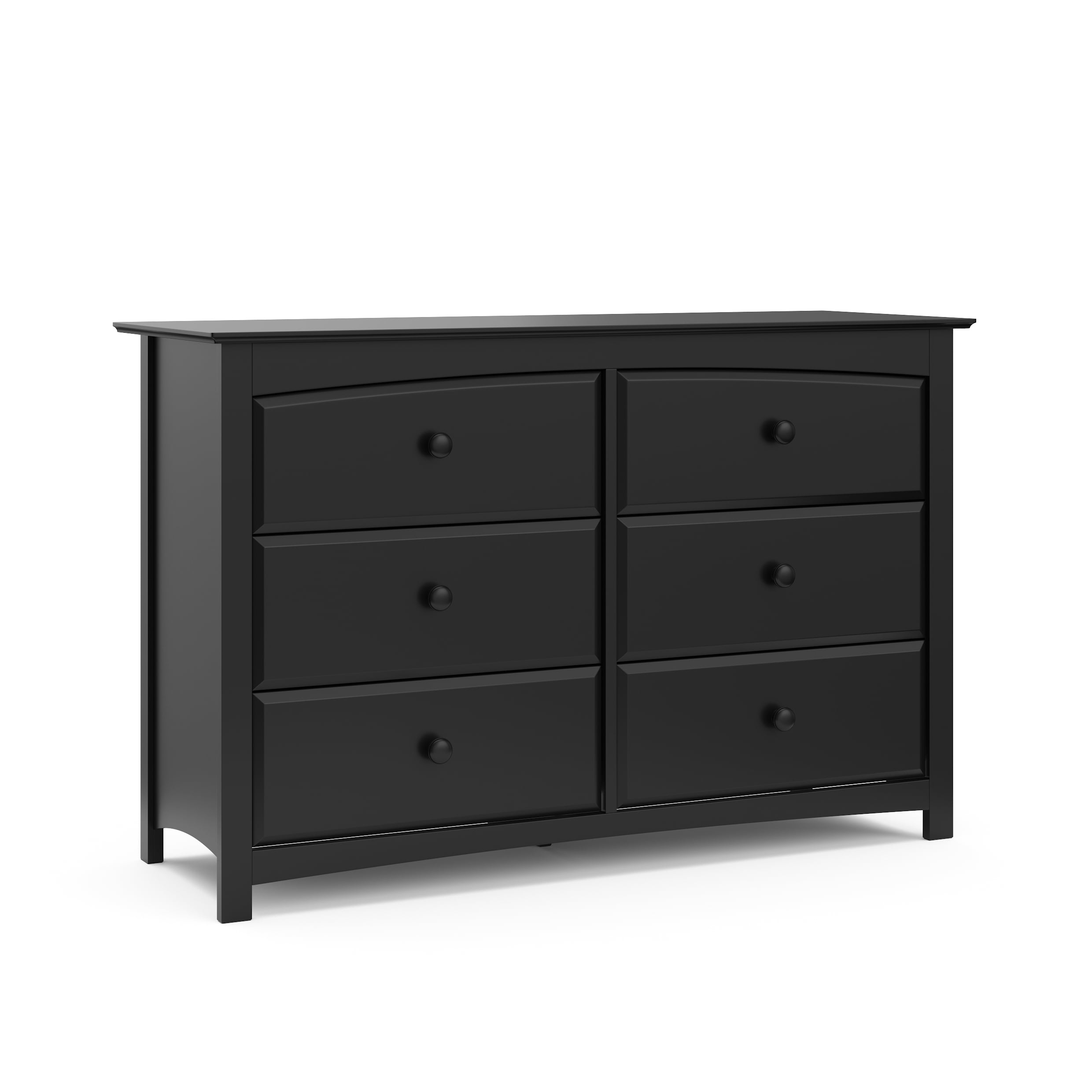 Storkcraft Kenton 6 Drawer Nursery Double Dresser, Black