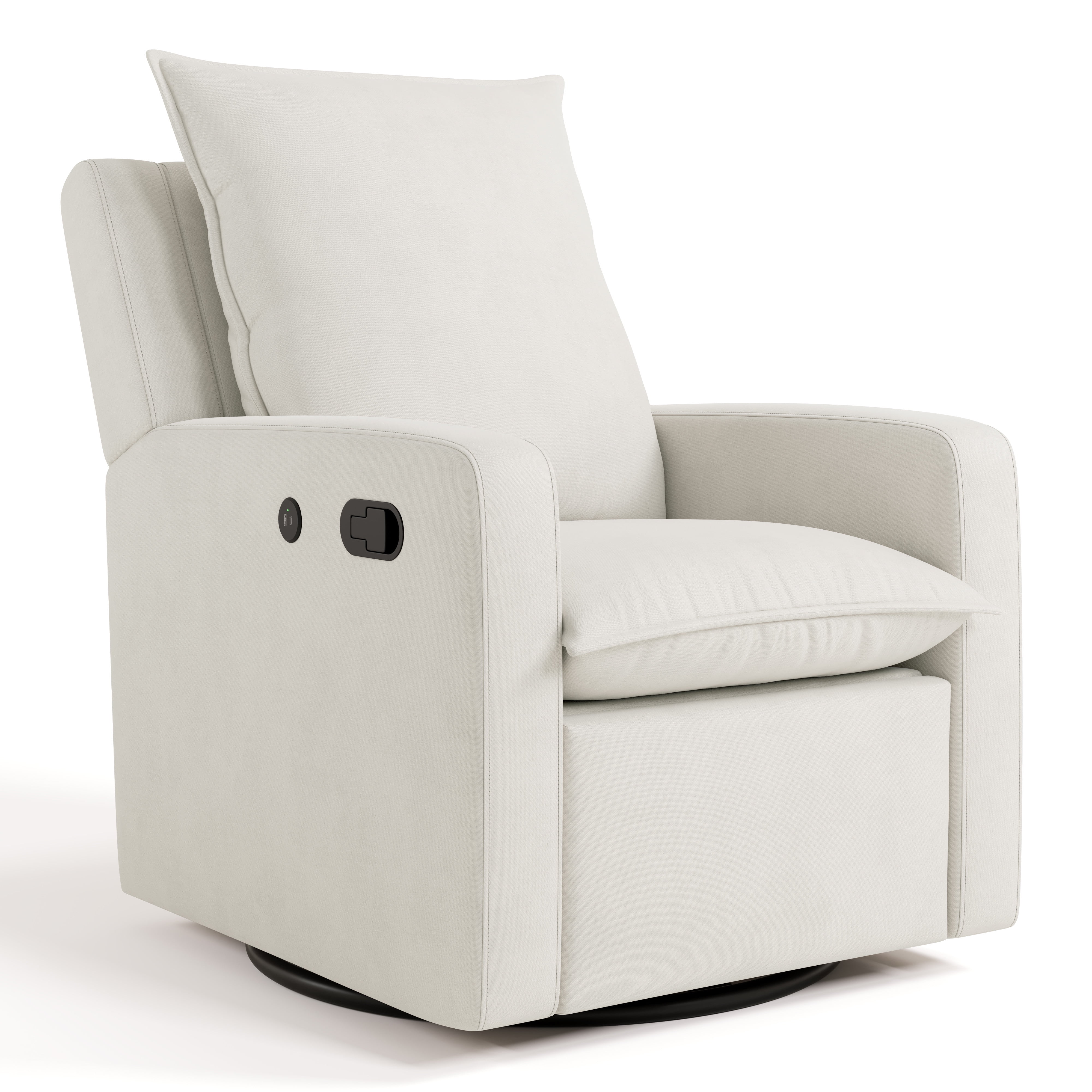 Storkcraft Timeless Upholstered Recline Glider with USB, Ivory