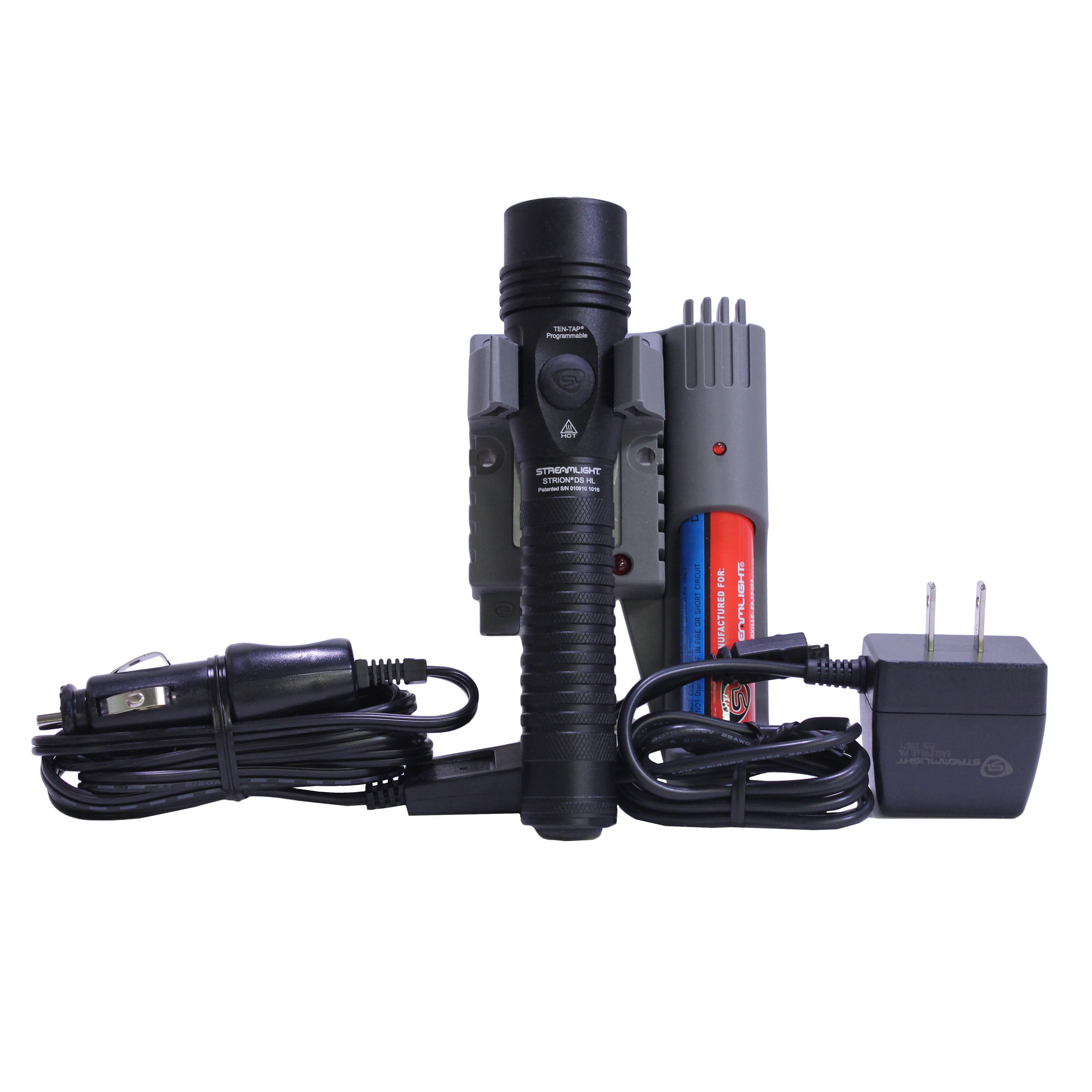 Streamlight Strion DS HL 700 Lumen LED Rechargeable Flashlightw/ 120/100 VAC / 12 VDC "Piggyback" Charger - 74619
