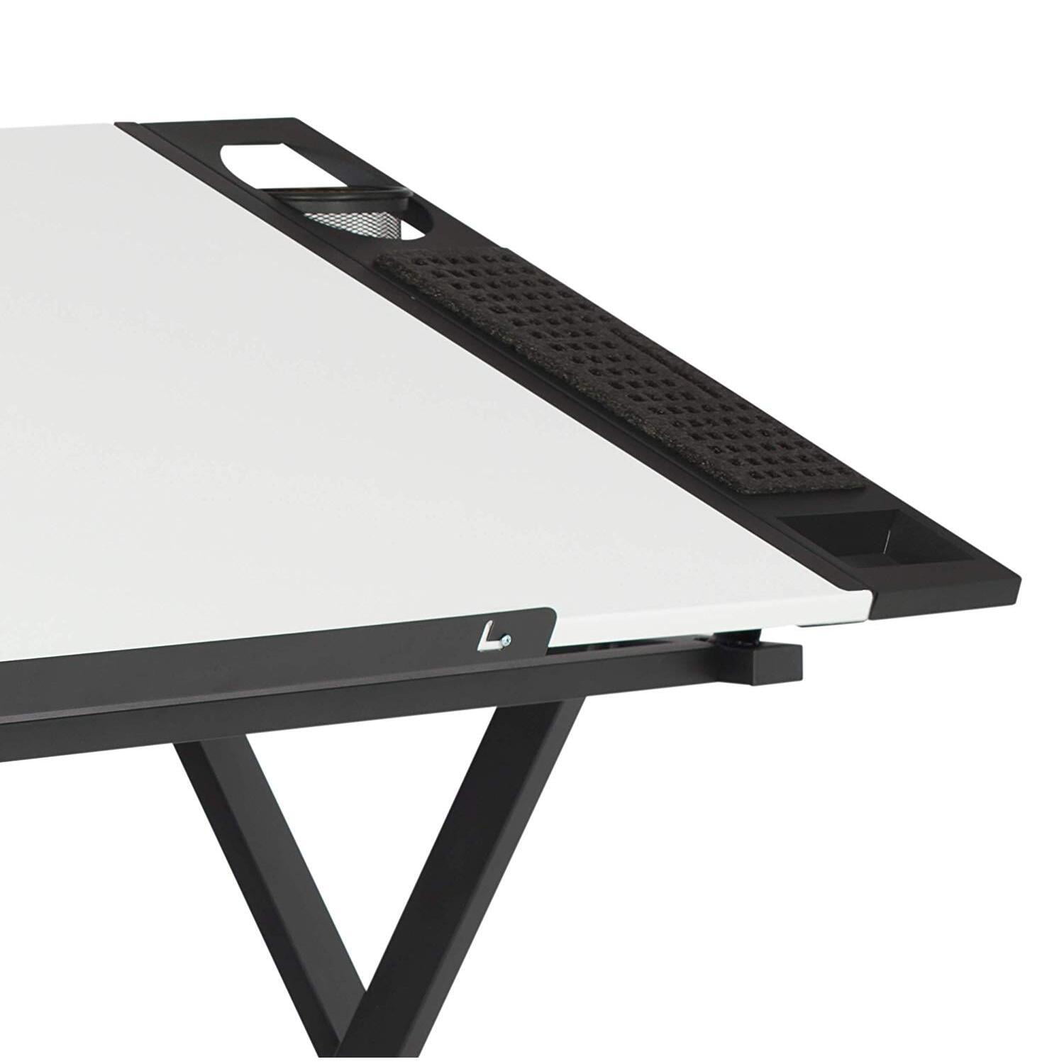Studio Designs Premier 24" Black Metal Tray for Drafting Table Supply Organization