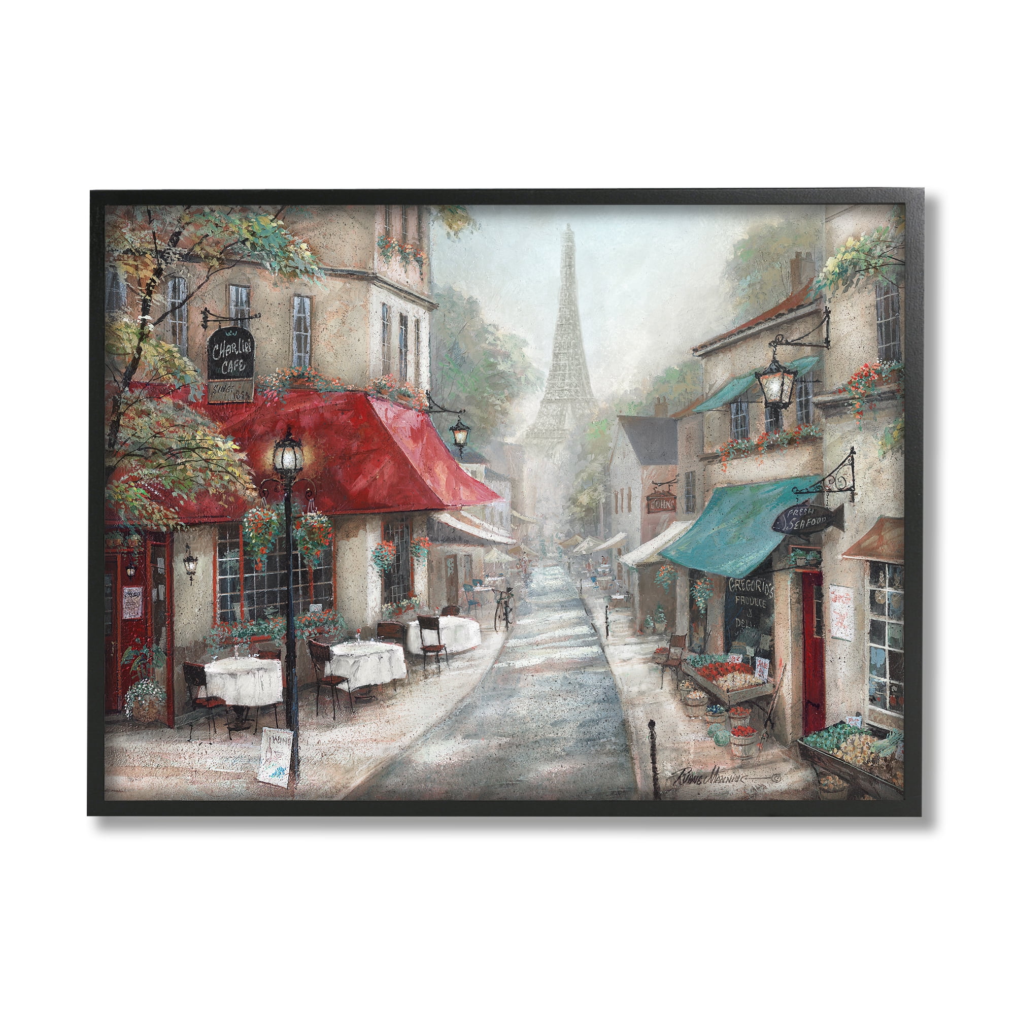 Stupell Indtries Parisian City Streets Traditional Countryside Bistro Architecture,30 x 24,Design by Ruane Manning