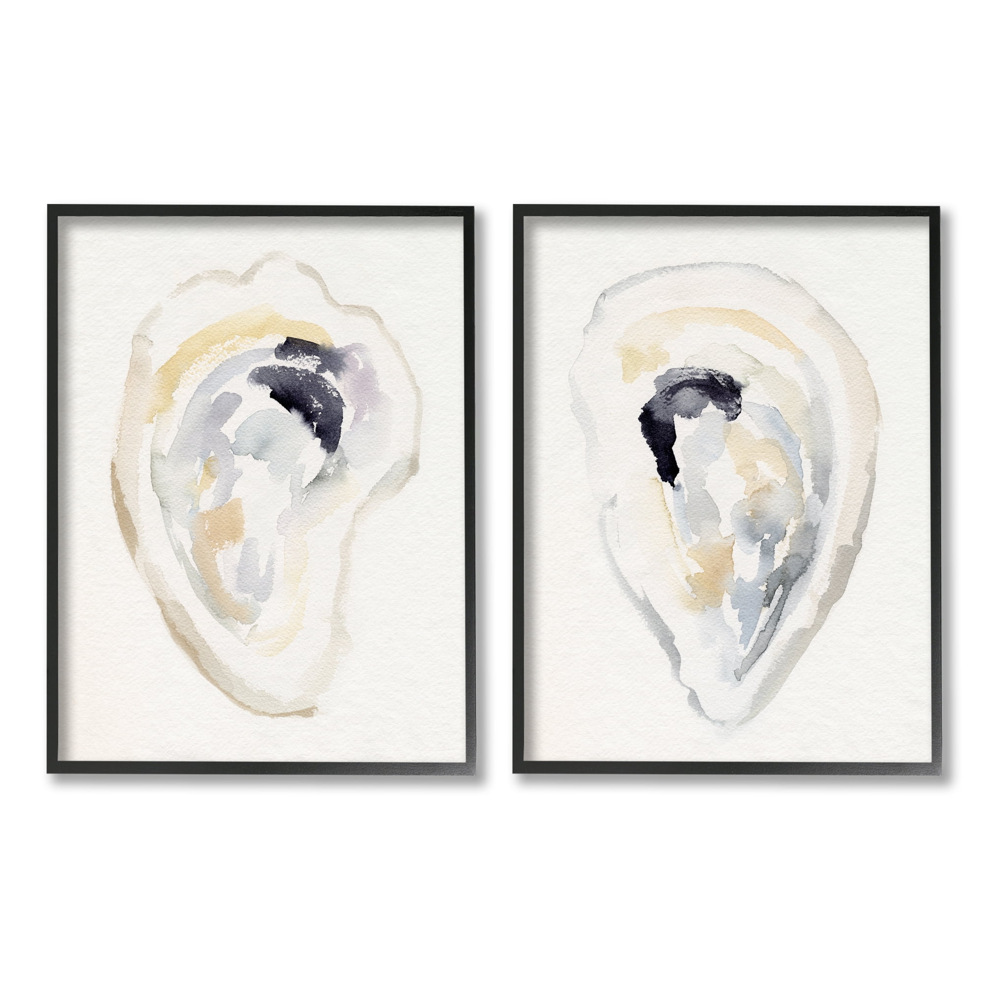Stupell Industries Abstract Watercolor Detail Oyster Clam Shell Framed Wall Art, 24 x 30, Design by Victoria Barnes