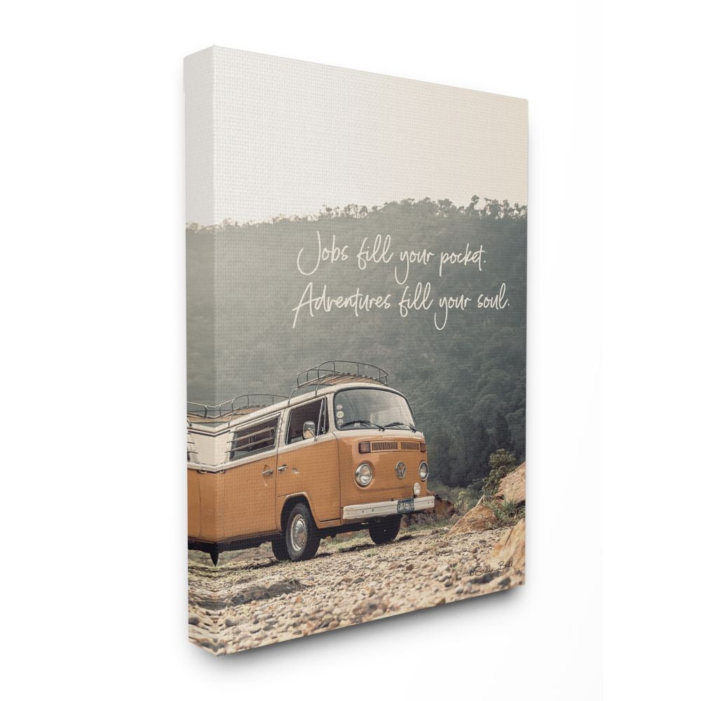 Stupell Industries Adventures Fill Your Soul Sentiments Vintage Iconic Van Canvas Wall Art Design by Susan Ball, 30" x 40"