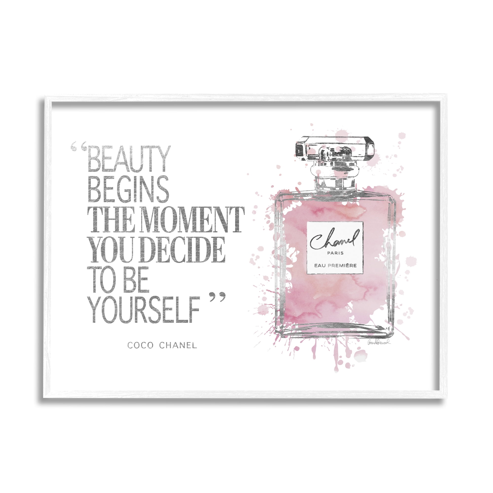 Stupell Industries Beauty Begins Fashion Perfume, 24 x 30,Design by Amanda Greenwood