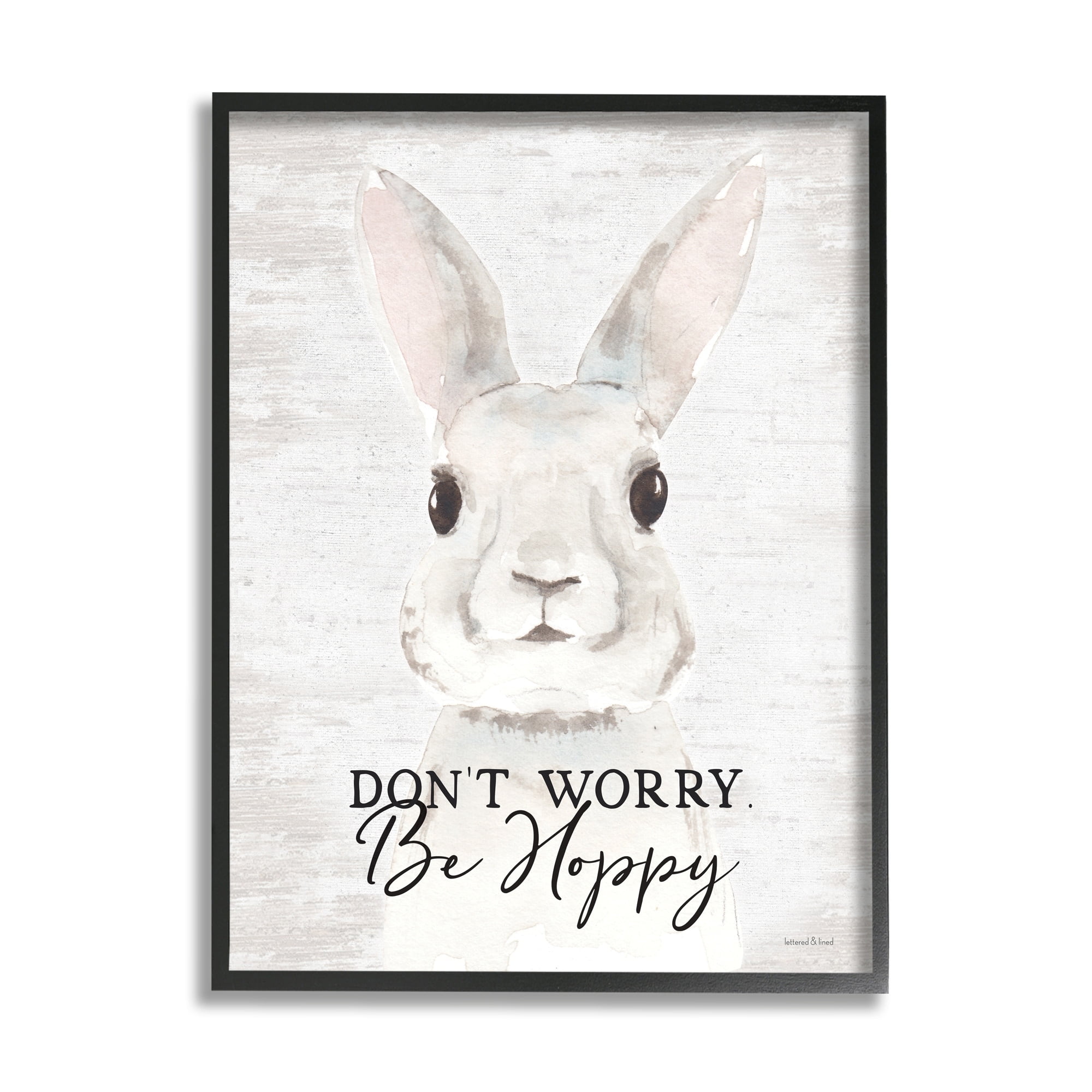 Stupell Industries Don't Worry Be Hoppy Easter Bunny Rabbit Pun,24 x 30, Design by Lettered and Lined