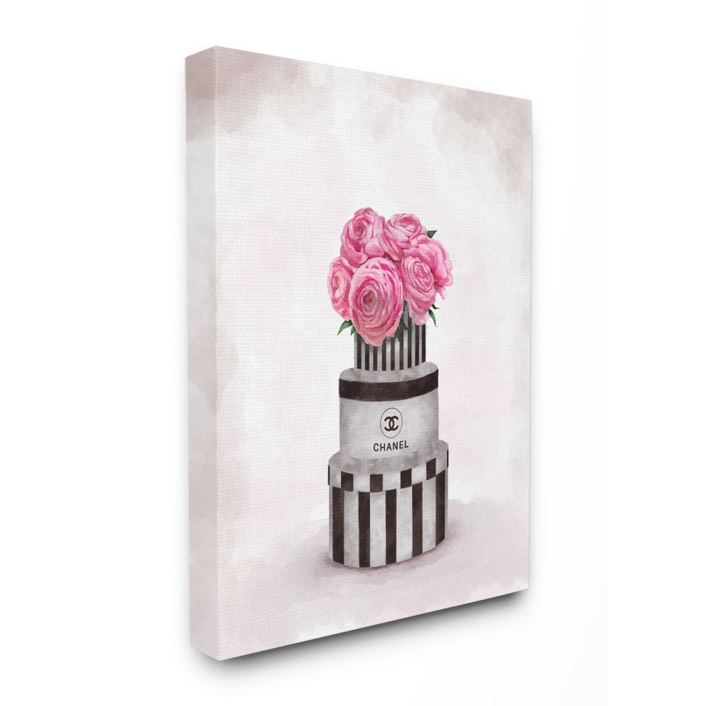 Stupell Industries Fashion Flower Box Stack Pink Painting Canvas Wall Art by Ziwei Li