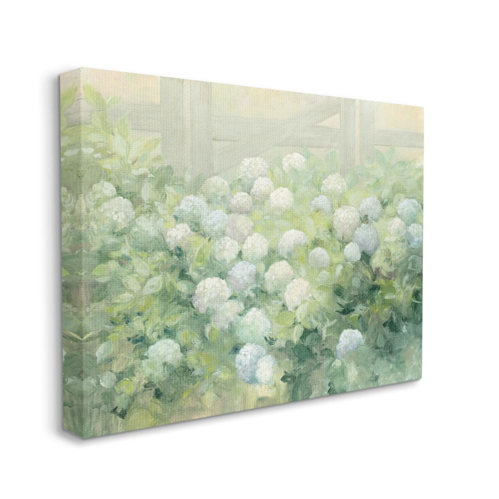 Stupell Industries Floral Blue White Hydrangea Garden Farmhouse Painting Canvas Wall Art Design by Julia Purinton, 30" x 40"