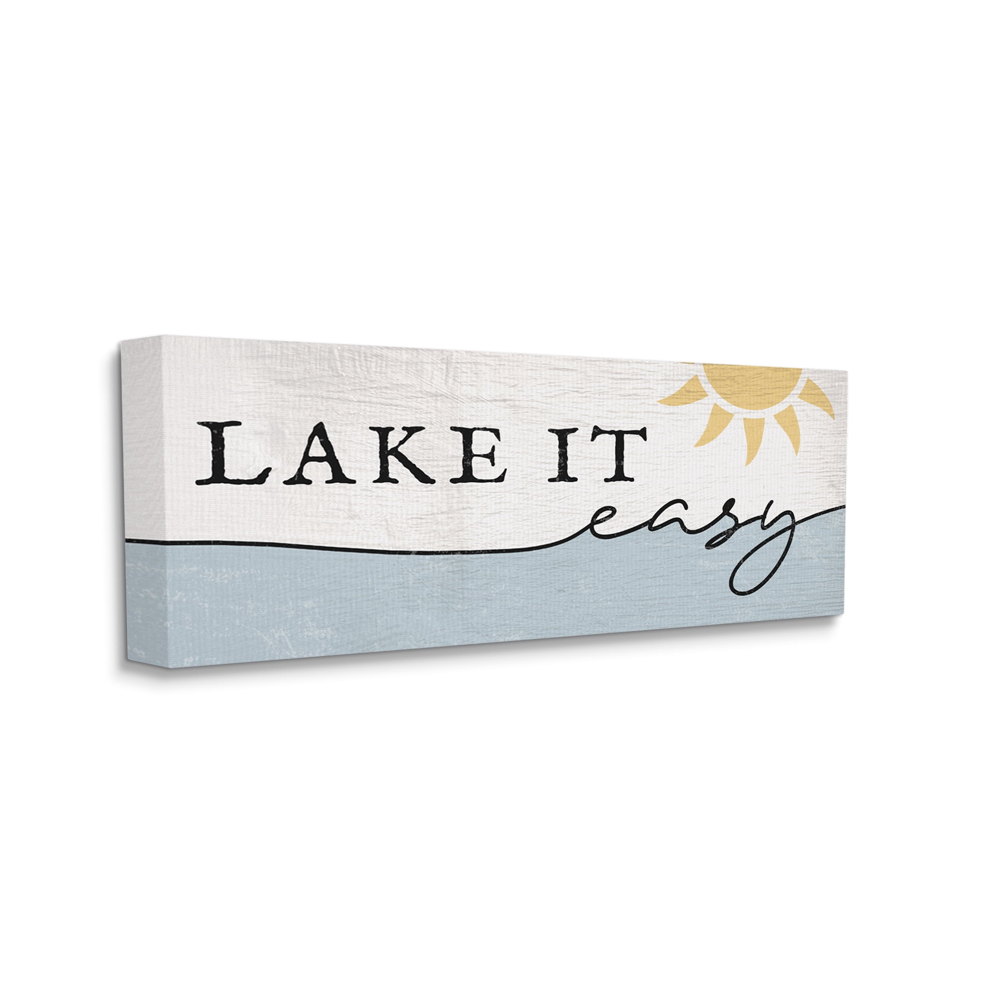 Stupell Industries Nautical Pun Lake It Easy Phrase Sunny Water, 20 x 48, Designed by Daphne Polselli