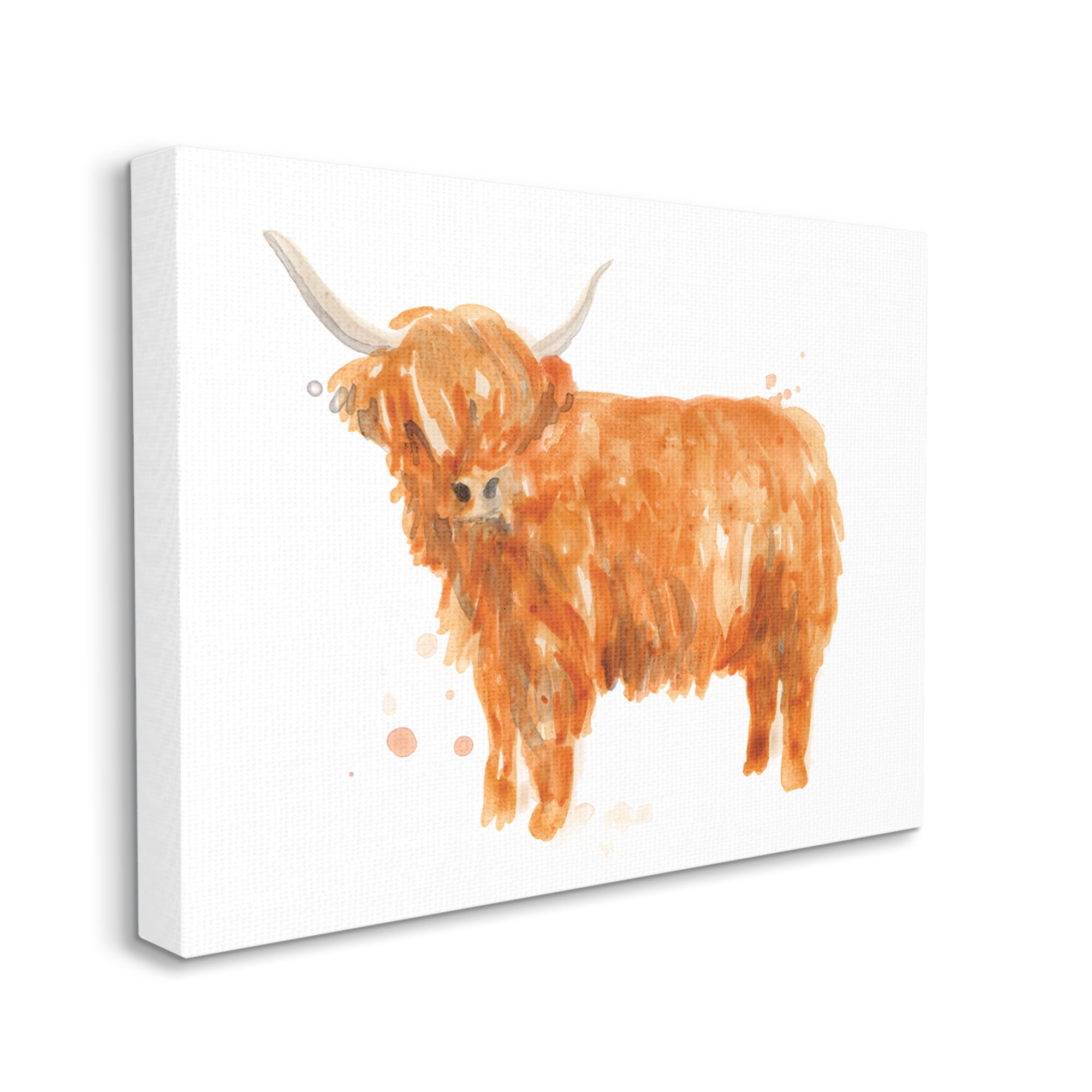 Stupell Industries Shaggy Country Cattle Orange Yak Soft Tones, 30 x 40, Designed by June Erica Vess
