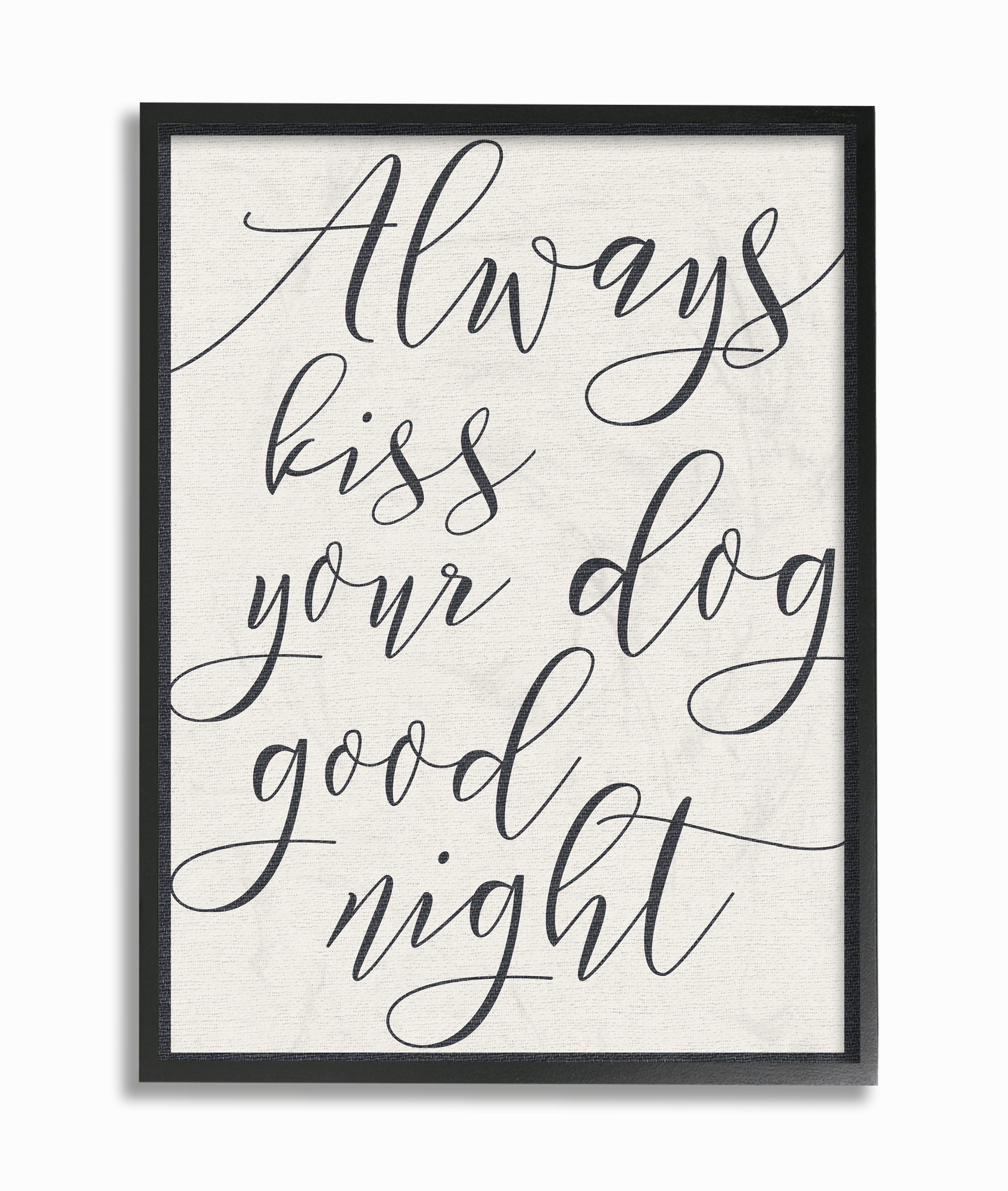 Stupell IndustriesAlways Kiss Your Dog Goodnight TanFramed Wall Art by Daphne Polselli