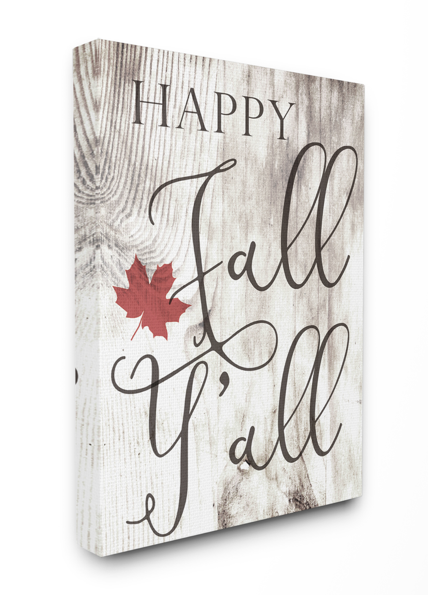 Stupell IndustriesHappy Fall Y'all Typography SignCanvas Wall Art by Daphne Polselli