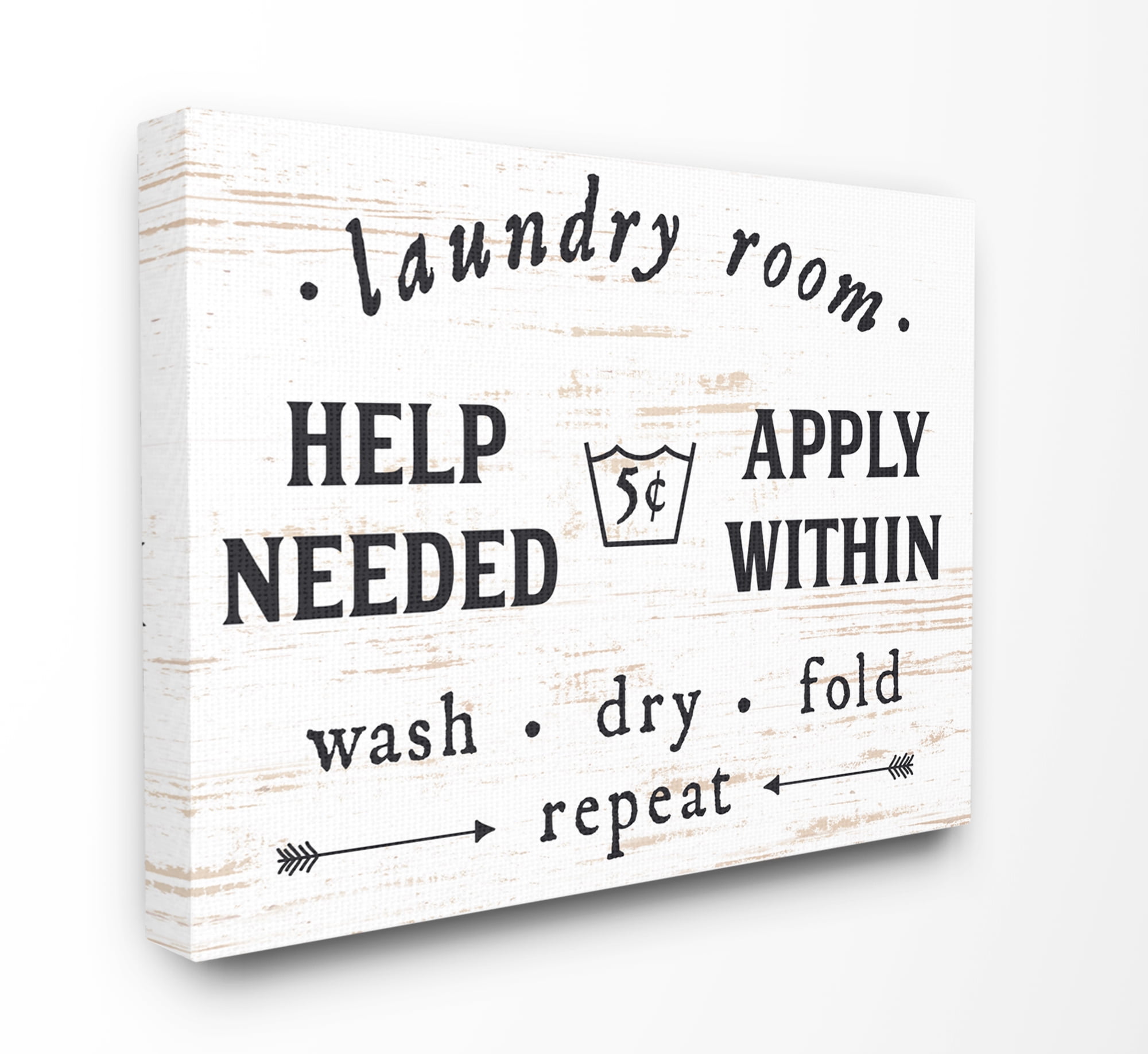 Stupell IndustriesLaundry Room Help Needed Apply WithinCanvas Wall Art by Lettered and Lined