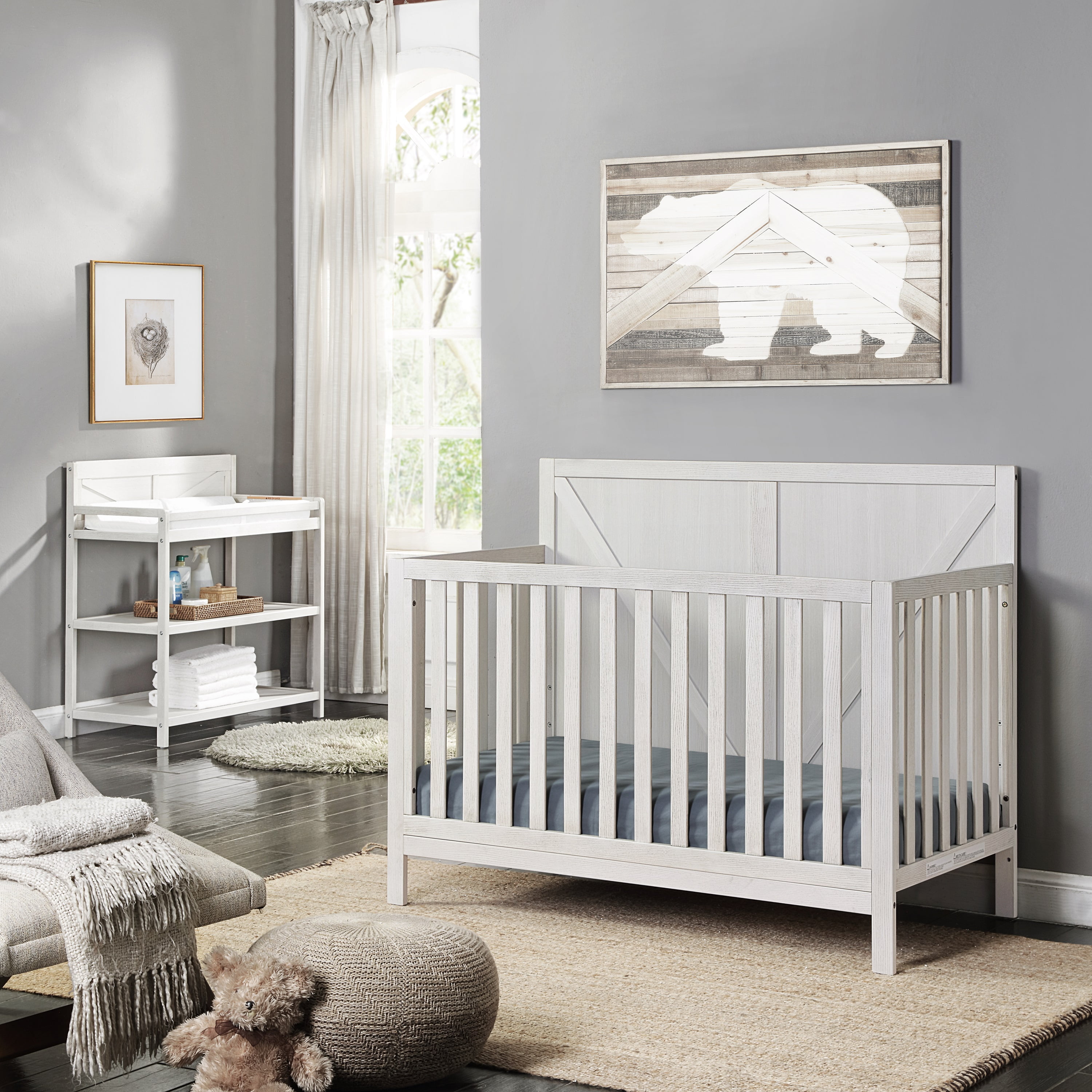 Suite Bebe Barnside Lifetime 4-in-1 Crib, Washed Gray