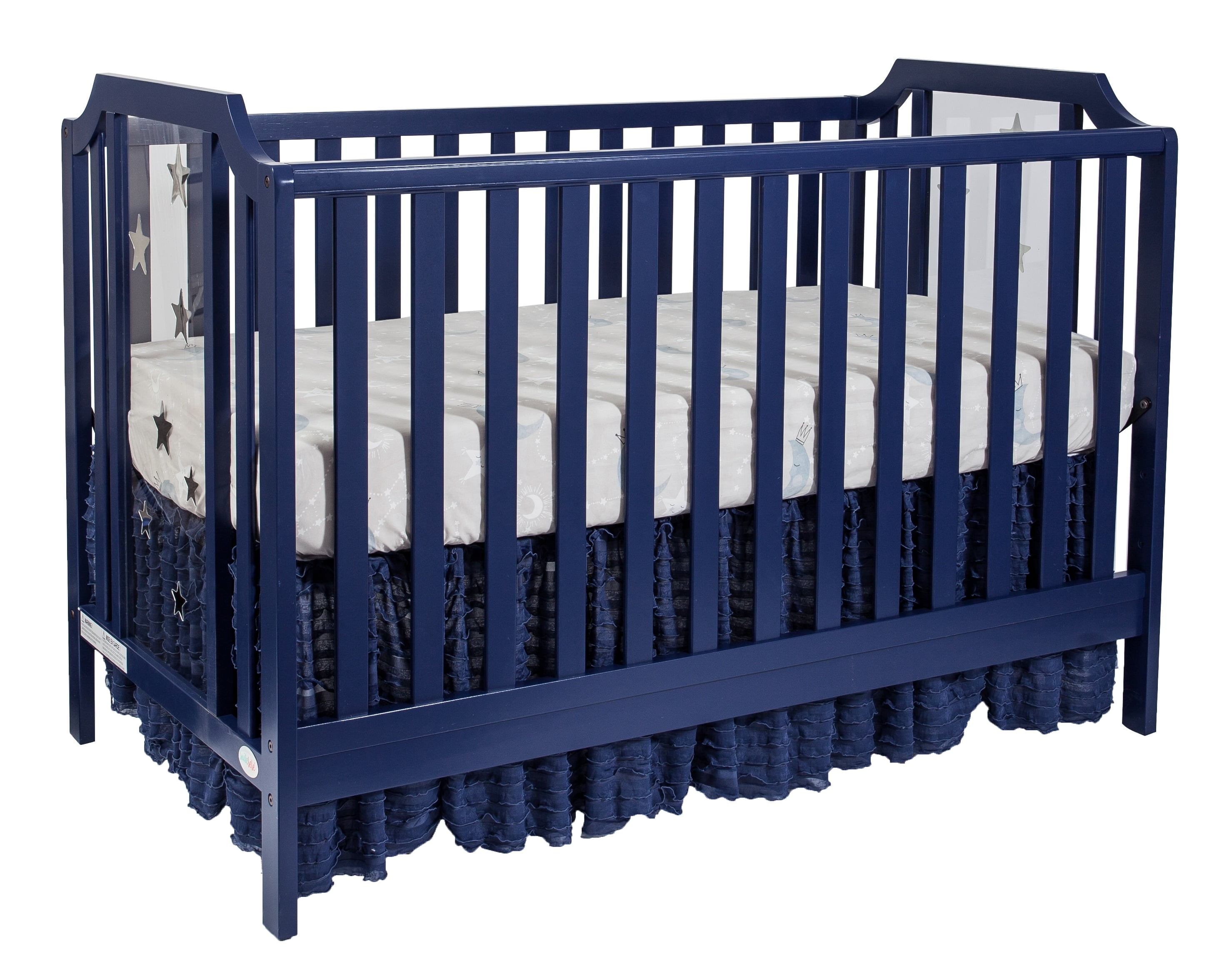 Suite Bebe Celeste Acrylic 3-in-1 Convertible Island Crib, Navy Blue