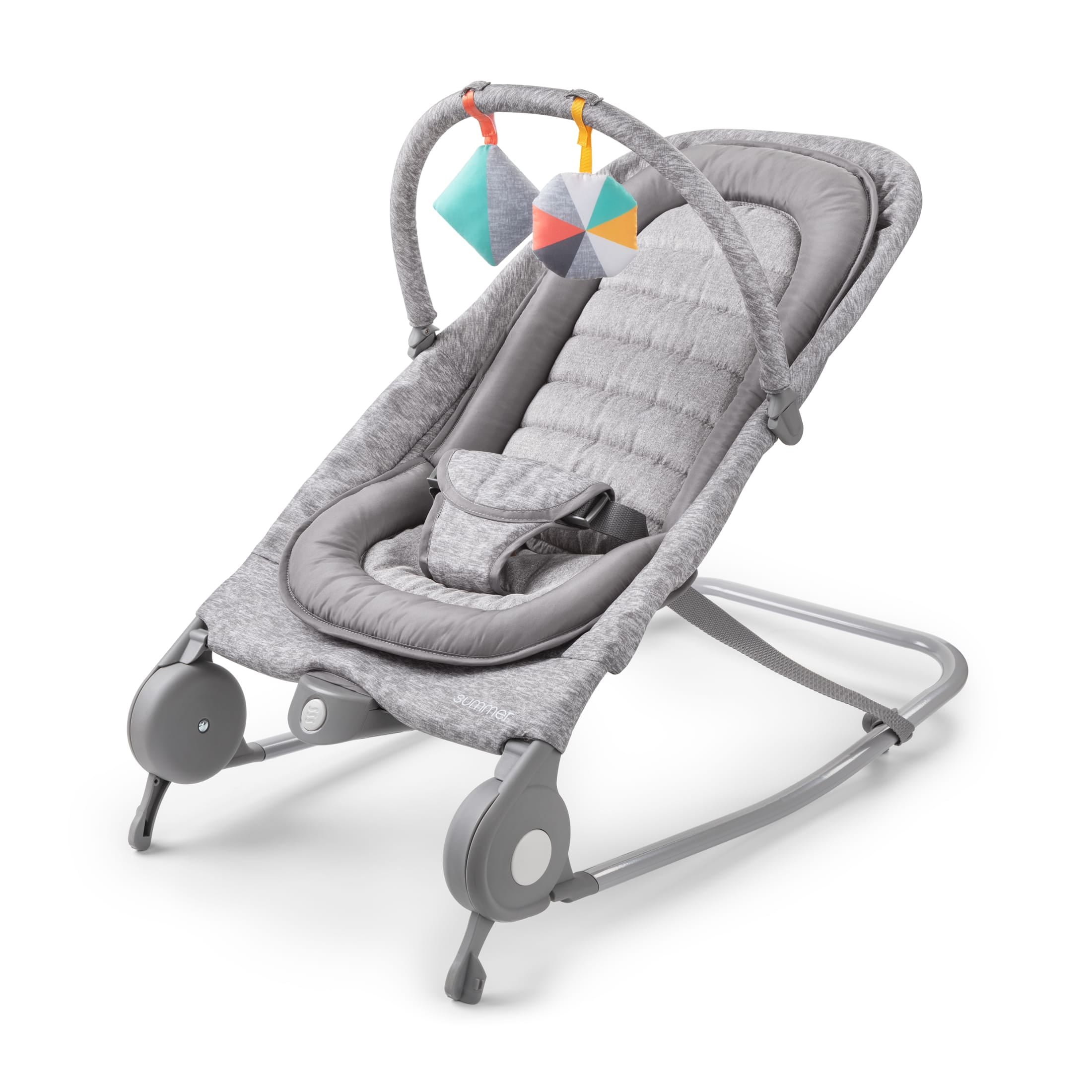 Summer by Ingenuity 2-in-1 Baby Bouncer & Rocker Duo for Infants, Light Gray Tweed