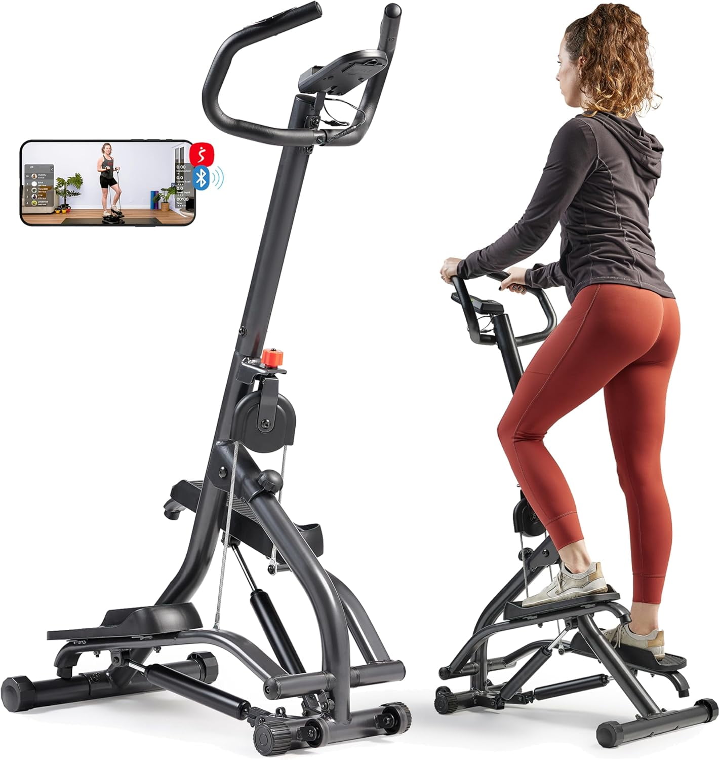 Sunny Health & Fitness SMART Climber Stepper with Handlebar & Free SunnyFit® App Membership – SF-S021001