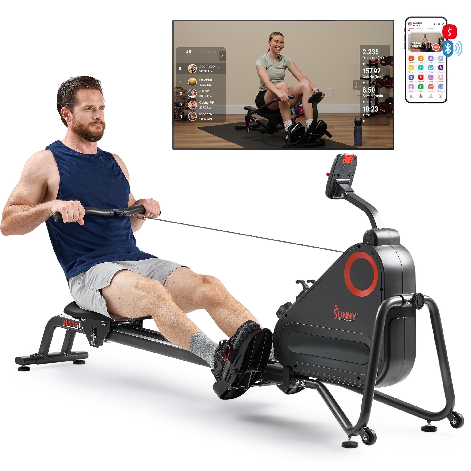 Sunny Health & Fitness Rower Magnetic Rowing Machine with FREE SunnyFit® App