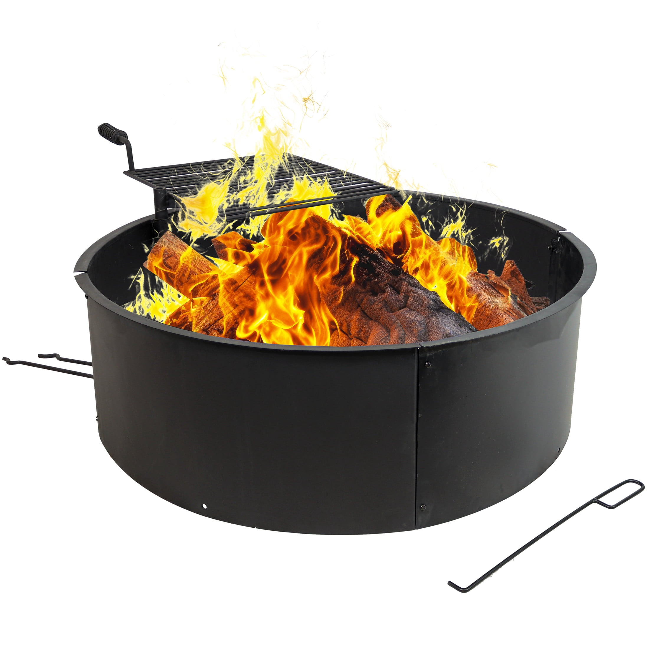 Sunnydaze 36" Round Steel Wood-Burning Fire Ring
