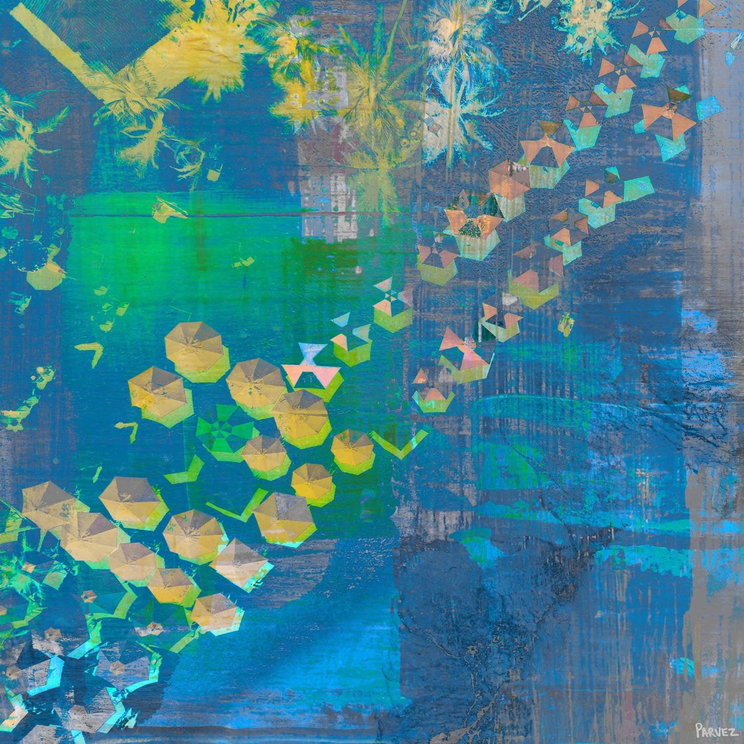 "Superimposed" Painting Print on Wrapped Canvas