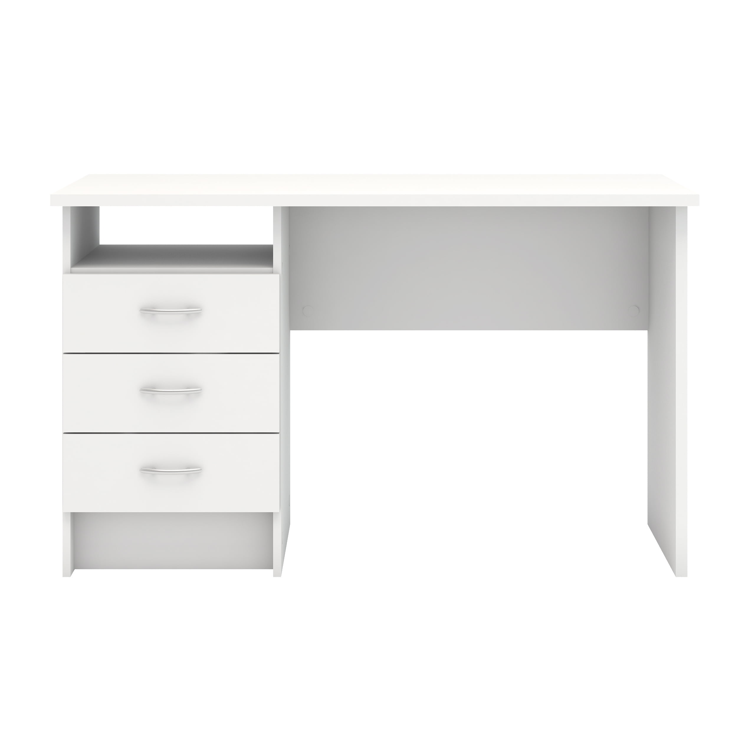 Tvilum Whitman 3 Drawer Office Desk with 1 Shelf for Adults, White