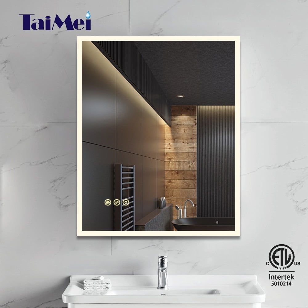Taimei Frameless LED Light Mirror 24" W x 36" H x 1.5” D(MC04-2436SF1) Beveled edges, Touch Screen power on/off, Defogger, elegant design by FOCA US