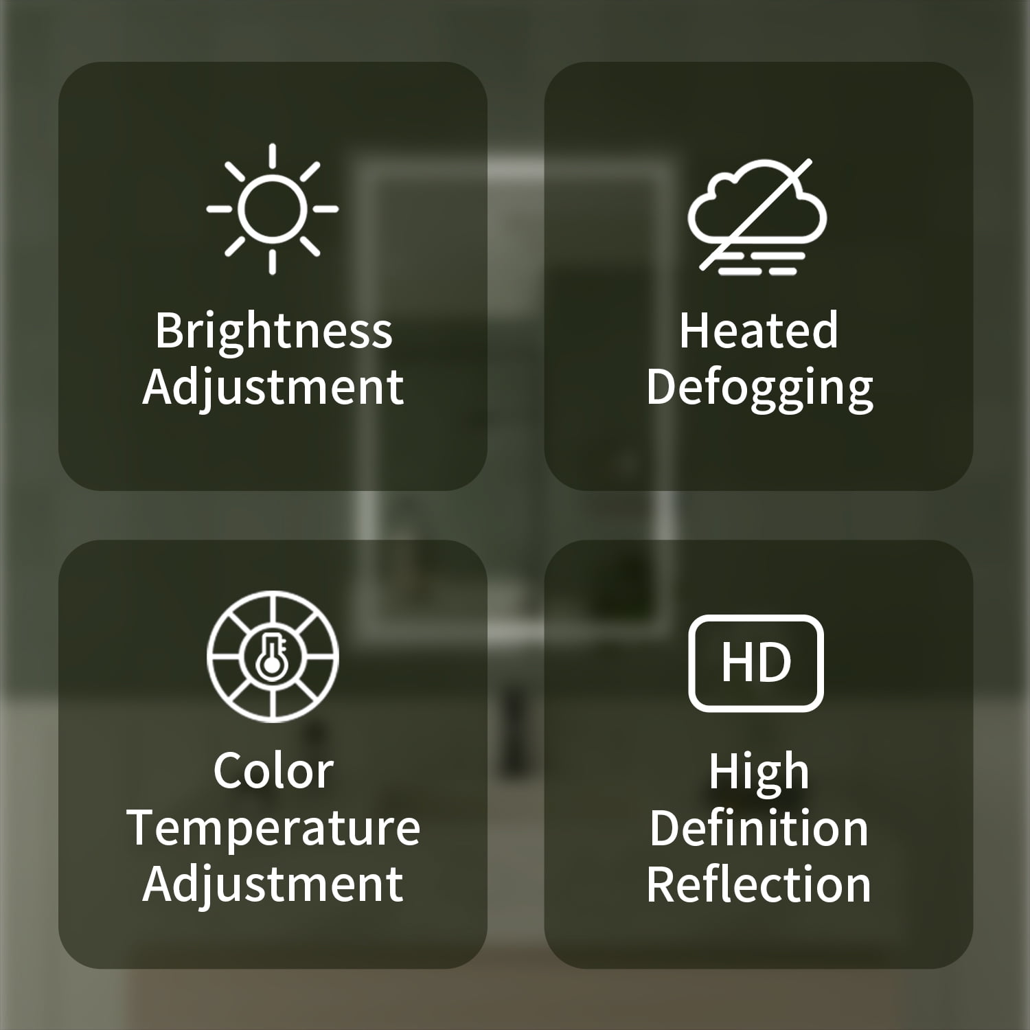 Taimei Frameless LED Light Mirror 24" W x 36" H x 1.5 D(MD04-2436SF1) Beveled edges, Touch Screen power on/off, Defogger, elegant design by FOCA US