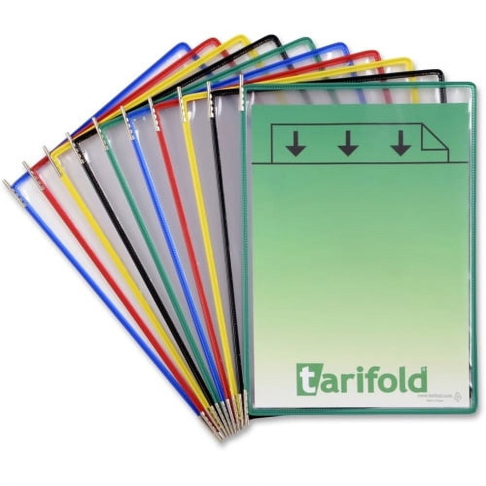 Tarifold Pivoting Pockets for Wall or Desk Systems Support Letter 8.50" x 11" Media - Pivot, Flexible - Assorted Frame, Clear Pocket - Metal Pivot, Steel Wire, Polyvinyl Chloride (PVC) Pocket - 10 / P