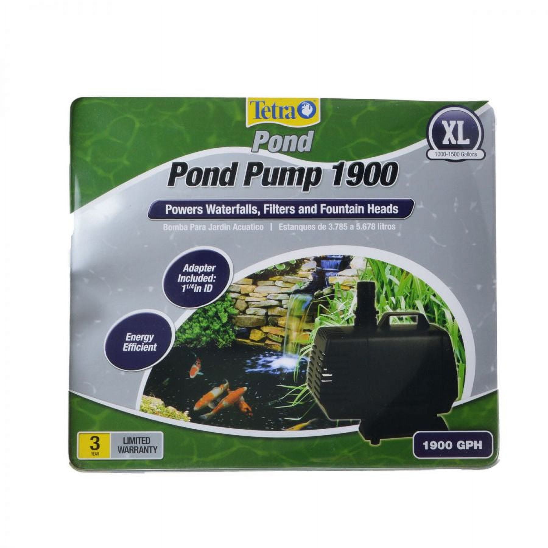 Tetra Pond Water Garden Pump, 1900 GPH, for Waterfalls, Filters and Fountain Heads