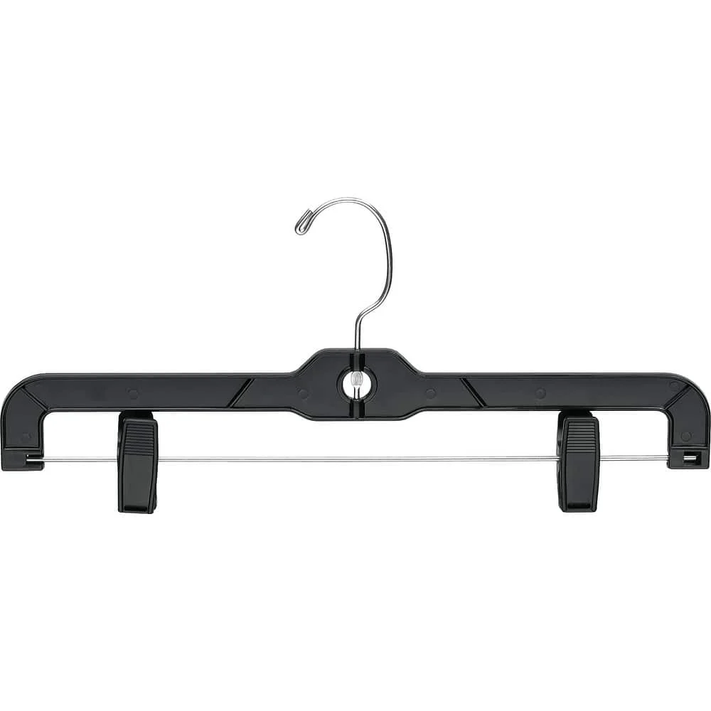 The Great American Hanger Company Classic Plastic Bottom Hanger with Adjustable Clips Black/100
