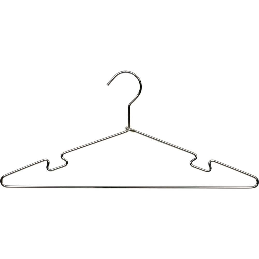 The Great American Hanger Company Polished Chrome Metal Top Hanger with Notches (Pack of 50)