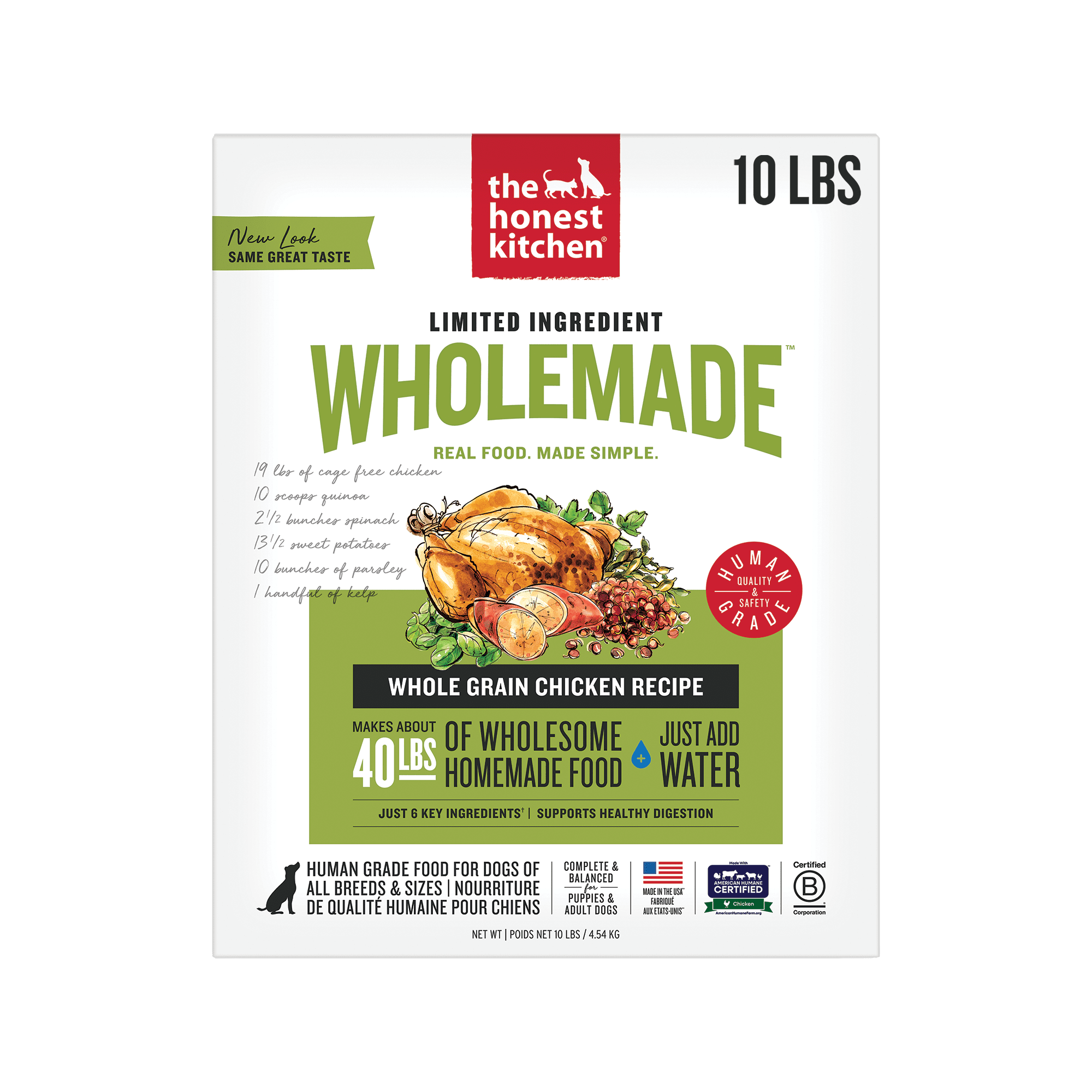 The Honest Kitchen Thrive: Dehydrated Minimalist Limited Ingredient Dog Food, Grain Free Chicken & Quinoa, 10 lbs (Makes 40 lbs)