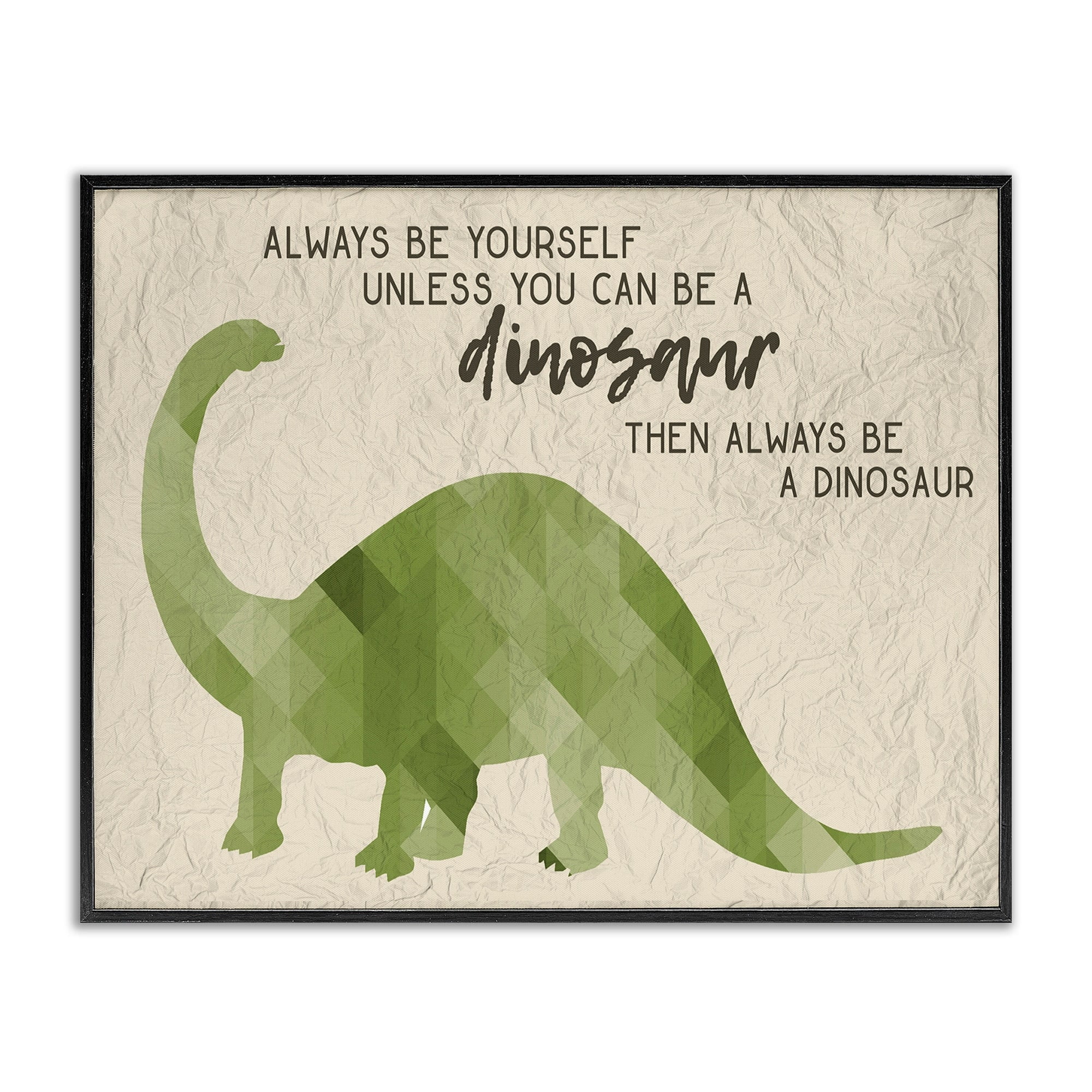 The Kids Room by Stupell Always Be A Dinosaur Brachiosaurus Framed Wall Art by Daphne Polselli