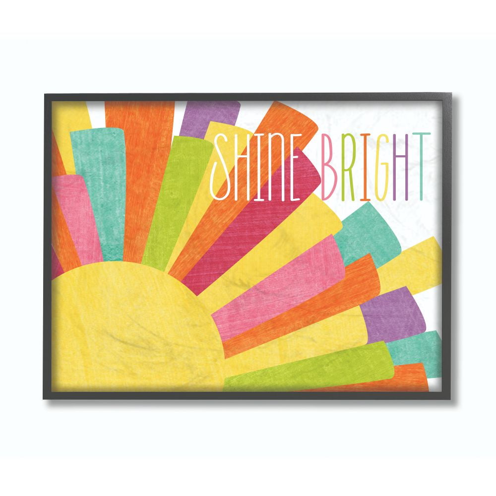 The Kids Room by Stupell Shine Bright Colorful Sun Illustration Framed Wall Art by Alli Rogosich